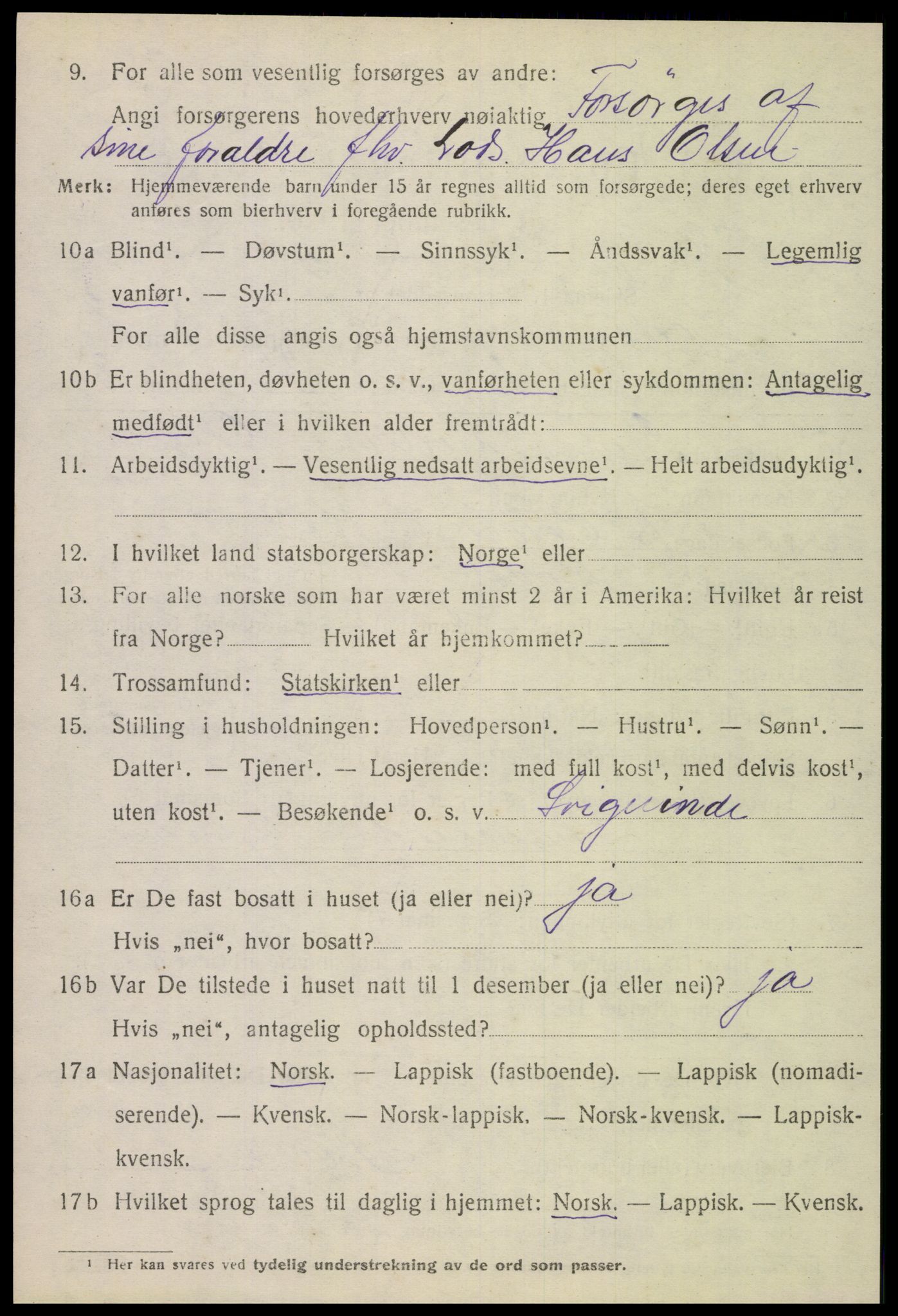 SAT, 1920 census for Rødøy, 1920, p. 1607