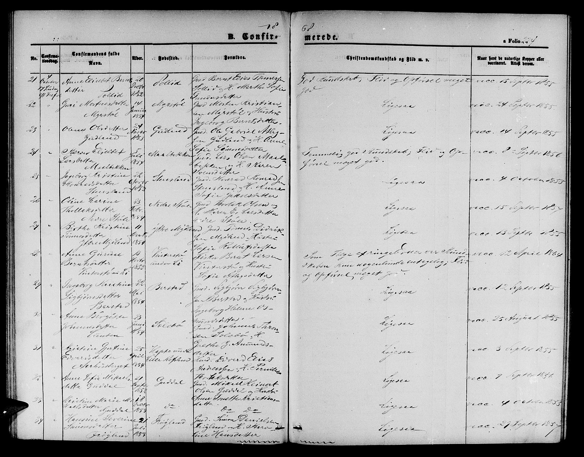 Sokndal sokneprestkontor, AV/SAST-A-101808: Parish register (copy) no. B 3, 1865-1879, p. 224