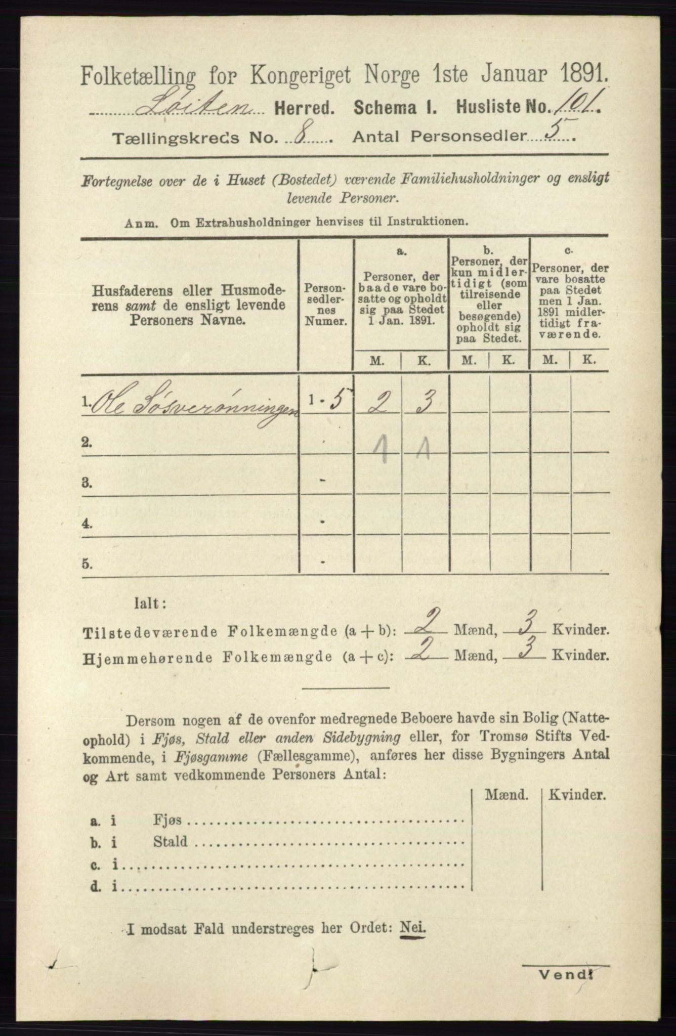 RA, 1891 census for 0415 Løten, 1891, p. 5293