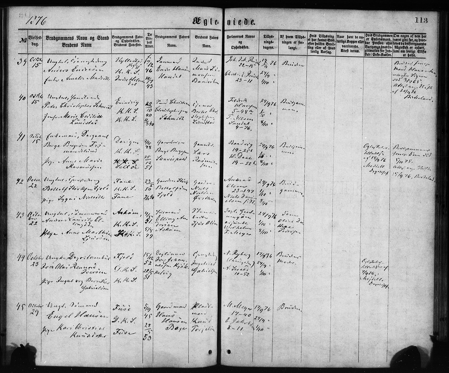 Korskirken sokneprestembete, AV/SAB-A-76101/H/Haa/L0036: Parish register (official) no. D 3, 1867-1882, p. 113