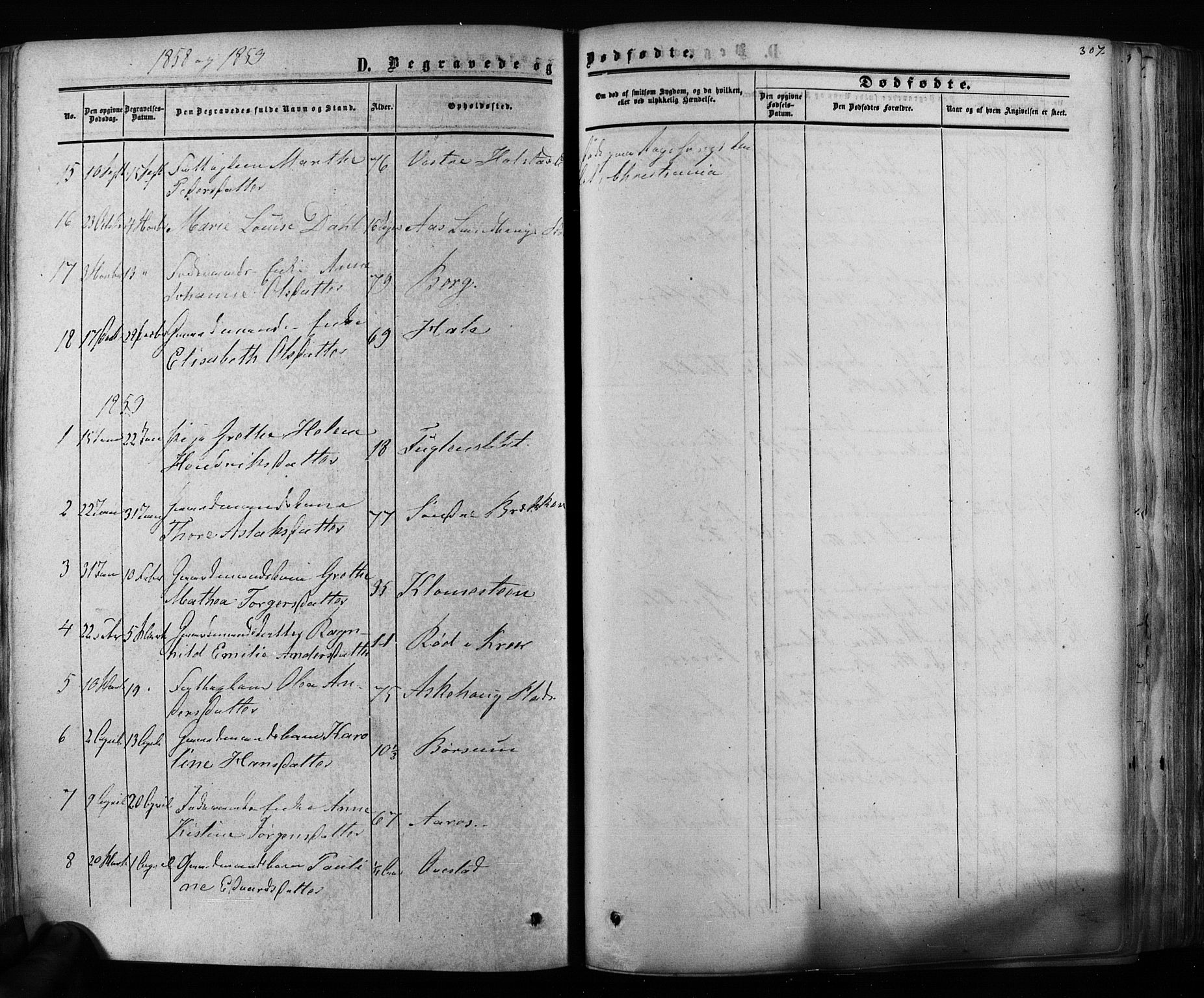 Ås prestekontor Kirkebøker, AV/SAO-A-10894/F/Fa/L0007: Parish register (official) no. I 7, 1854-1870, p. 307