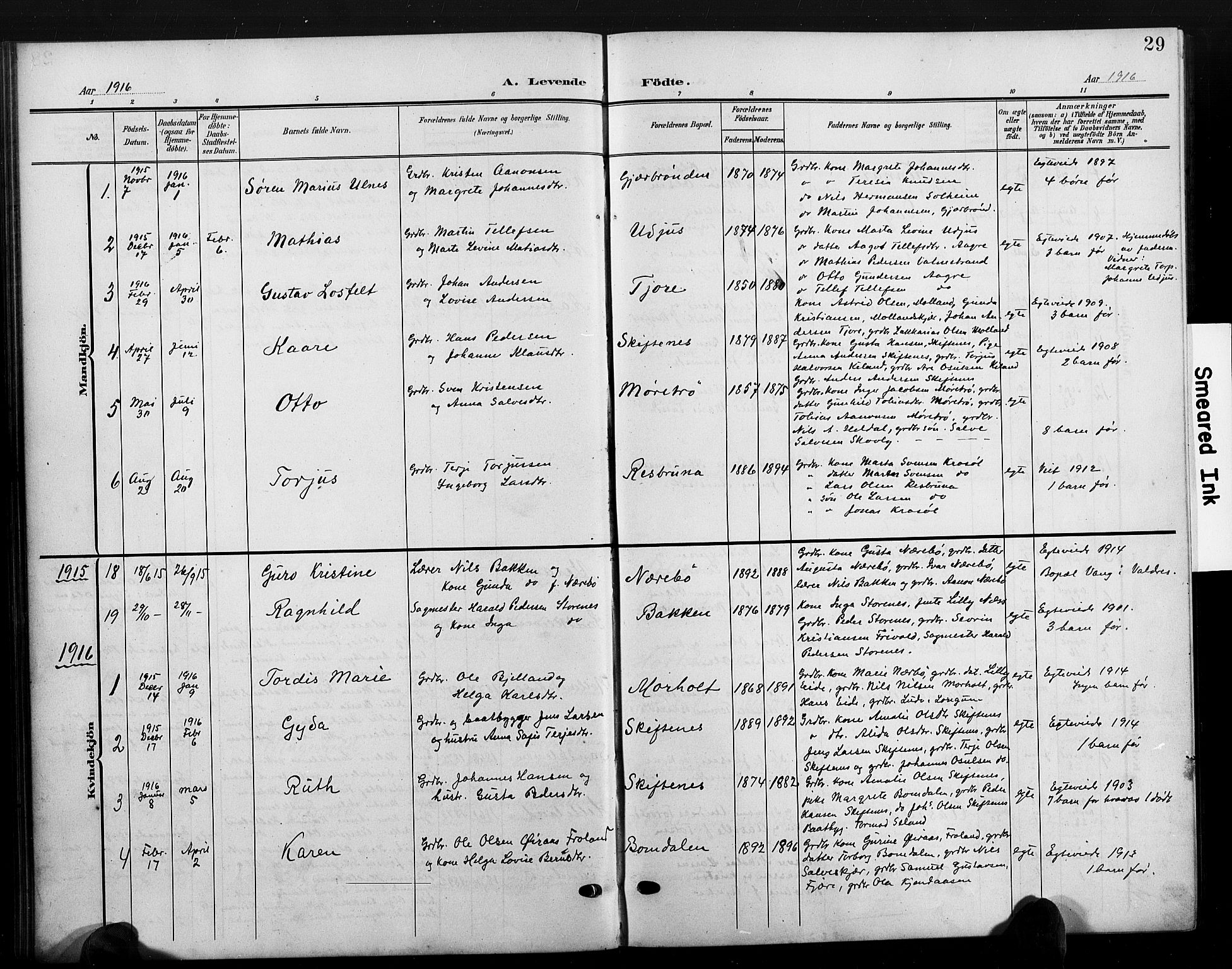 Hommedal sokneprestkontor, AV/SAK-1111-0023/F/Fb/Fbb/L0008: Parish register (copy) no. B 8, 1905-1929, p. 29