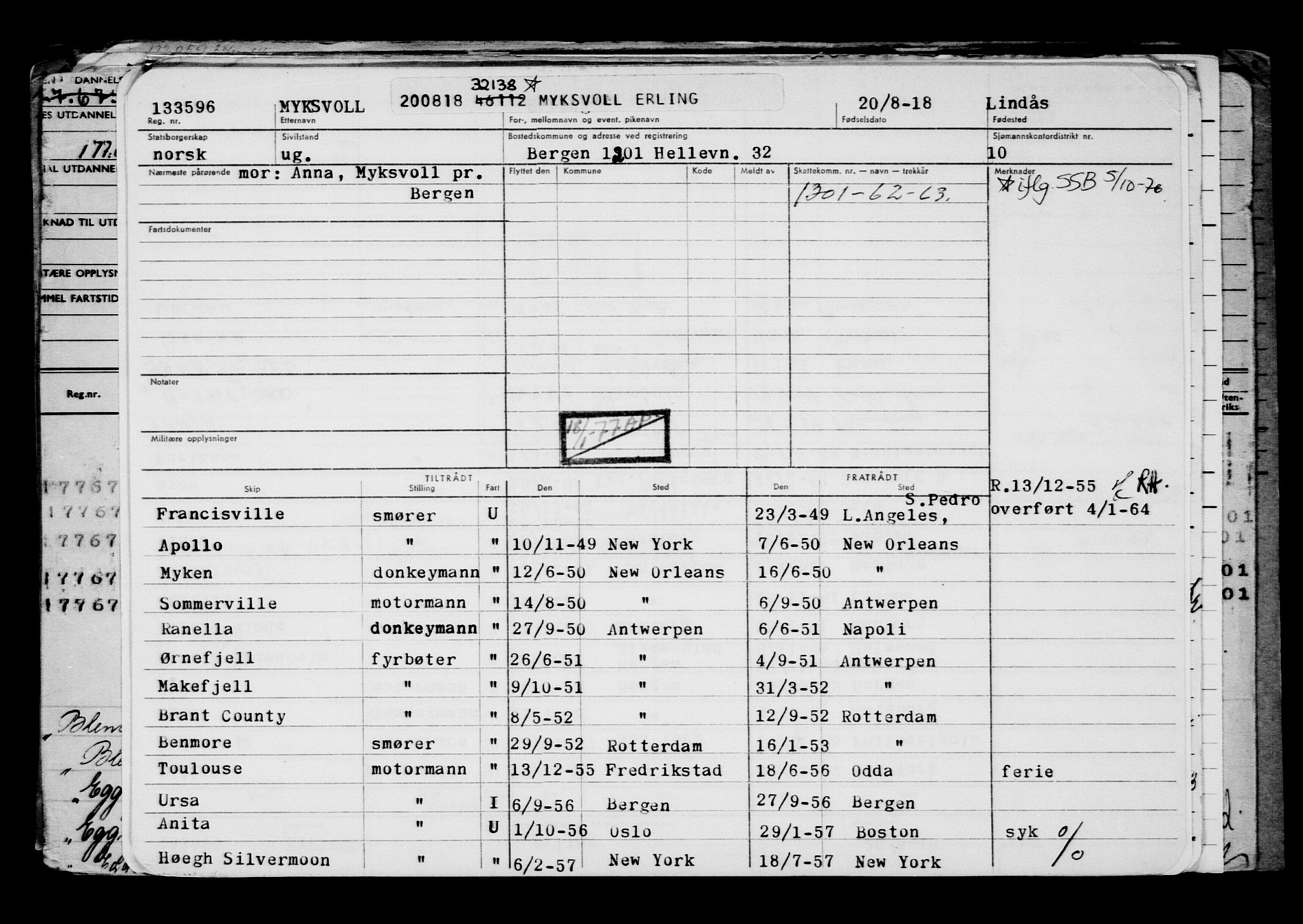 Direktoratet for sjømenn, AV/RA-S-3545/G/Gb/L0161: Hovedkort, 1918, p. 420