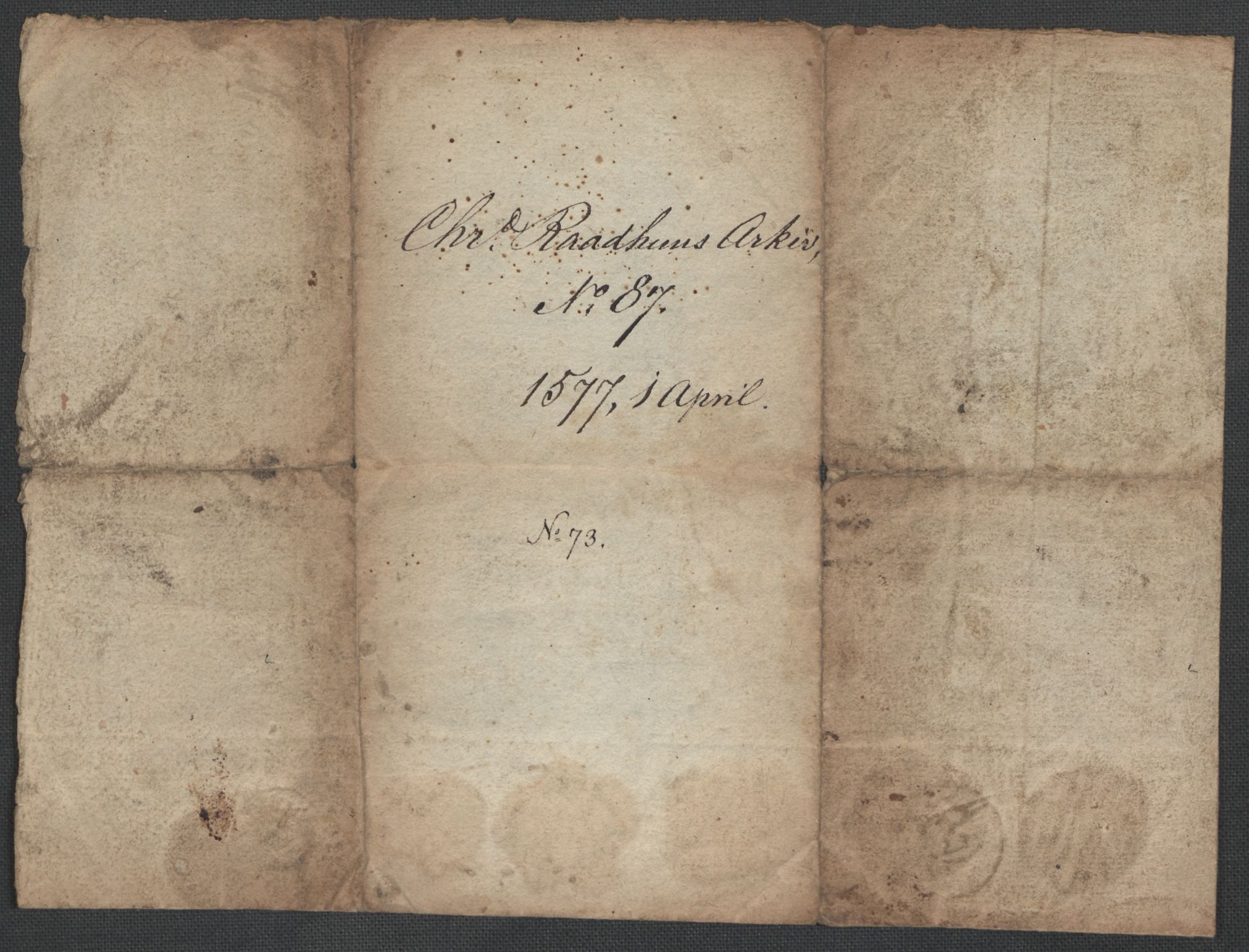 Riksarkivets diplomsamling, AV/RA-EA-5965/F02/L0079: Dokumenter, 1576-1577, p. 54