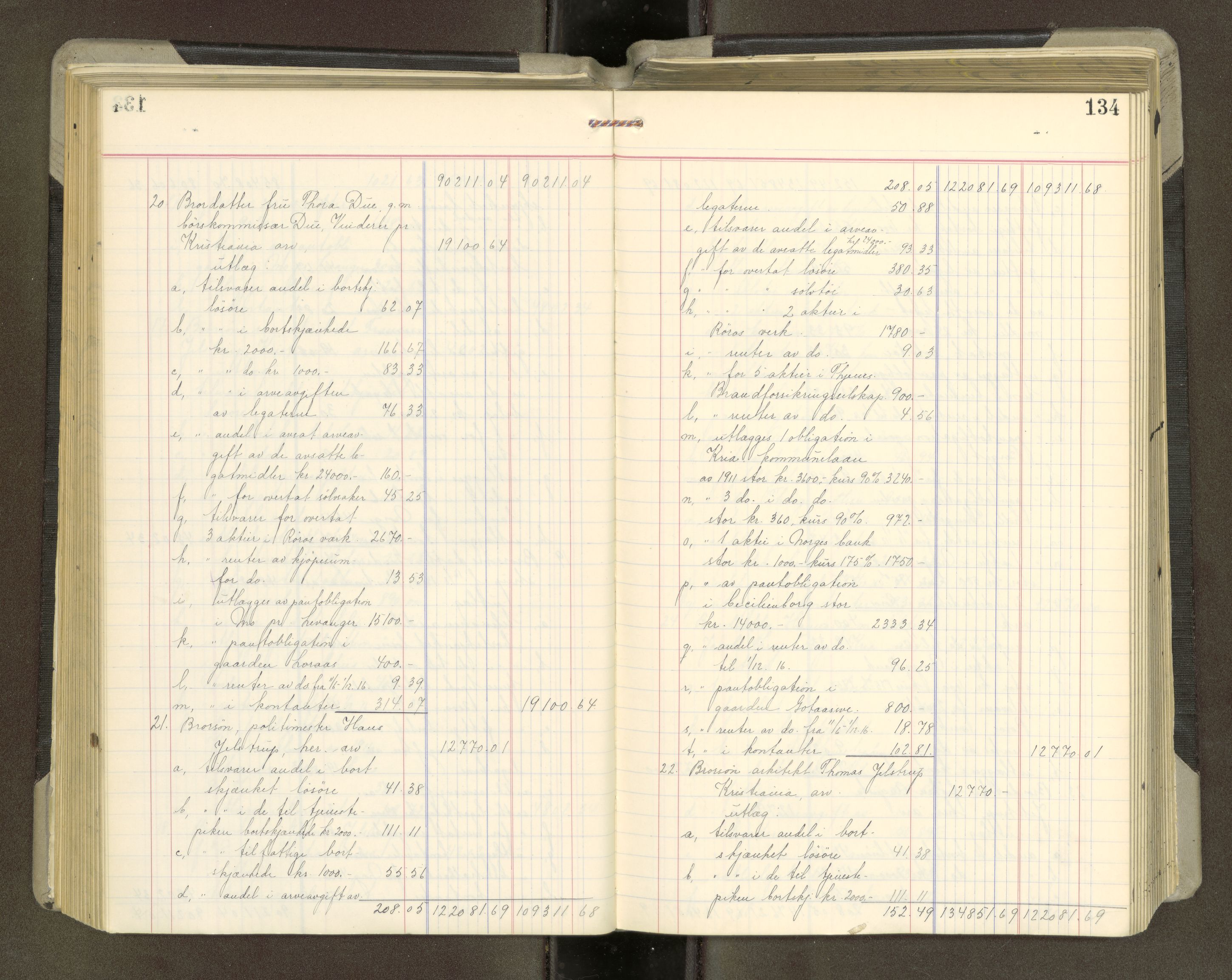 Trondheim byfogd, AV/SAT-A-0003/1/3/3A/L0042: Skifteutlodningsprotokoll - 10/2-5/7. (m/ register), 1916-1918, p. 134