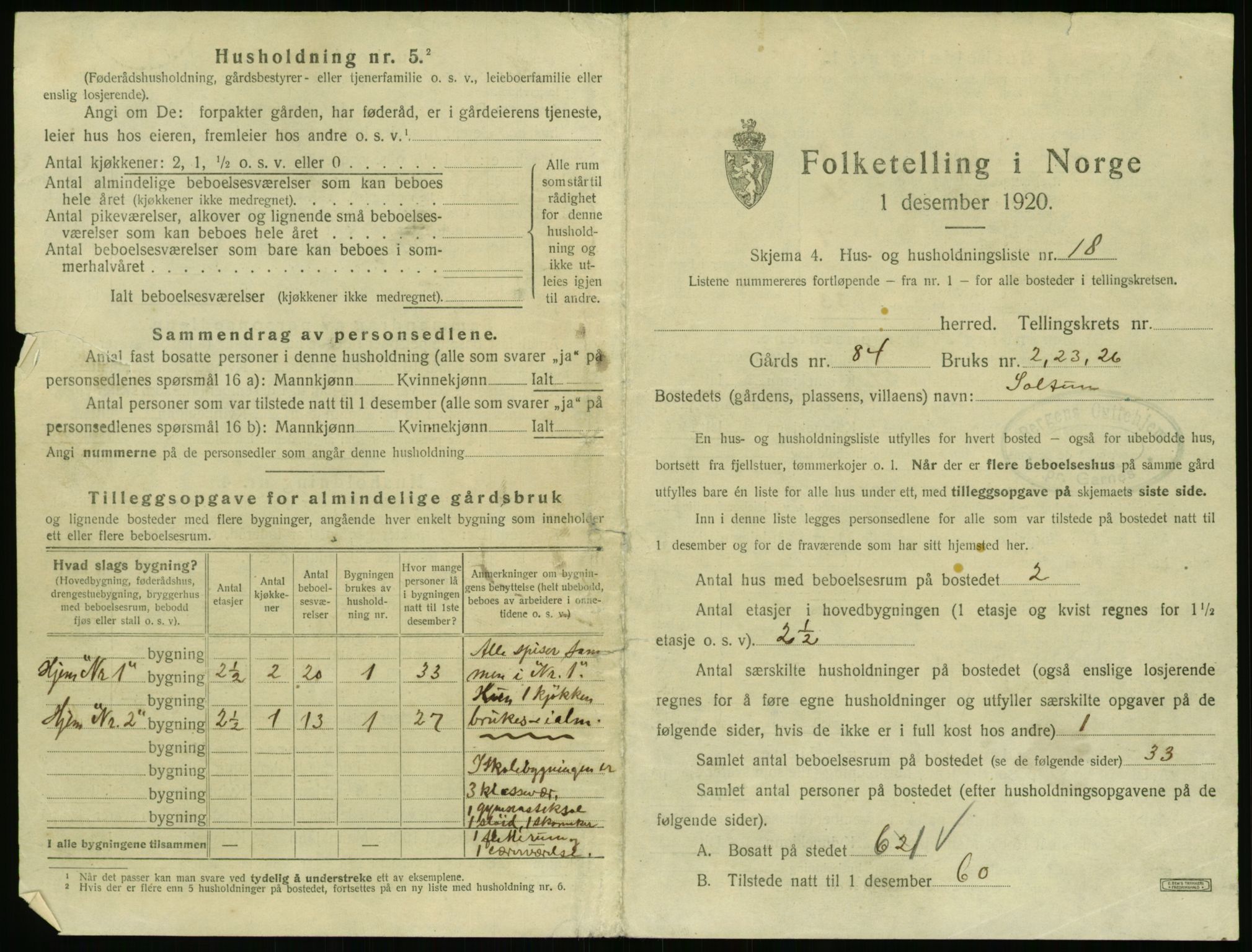 RA, 1920 census: Additional forms, 1920, p. 21