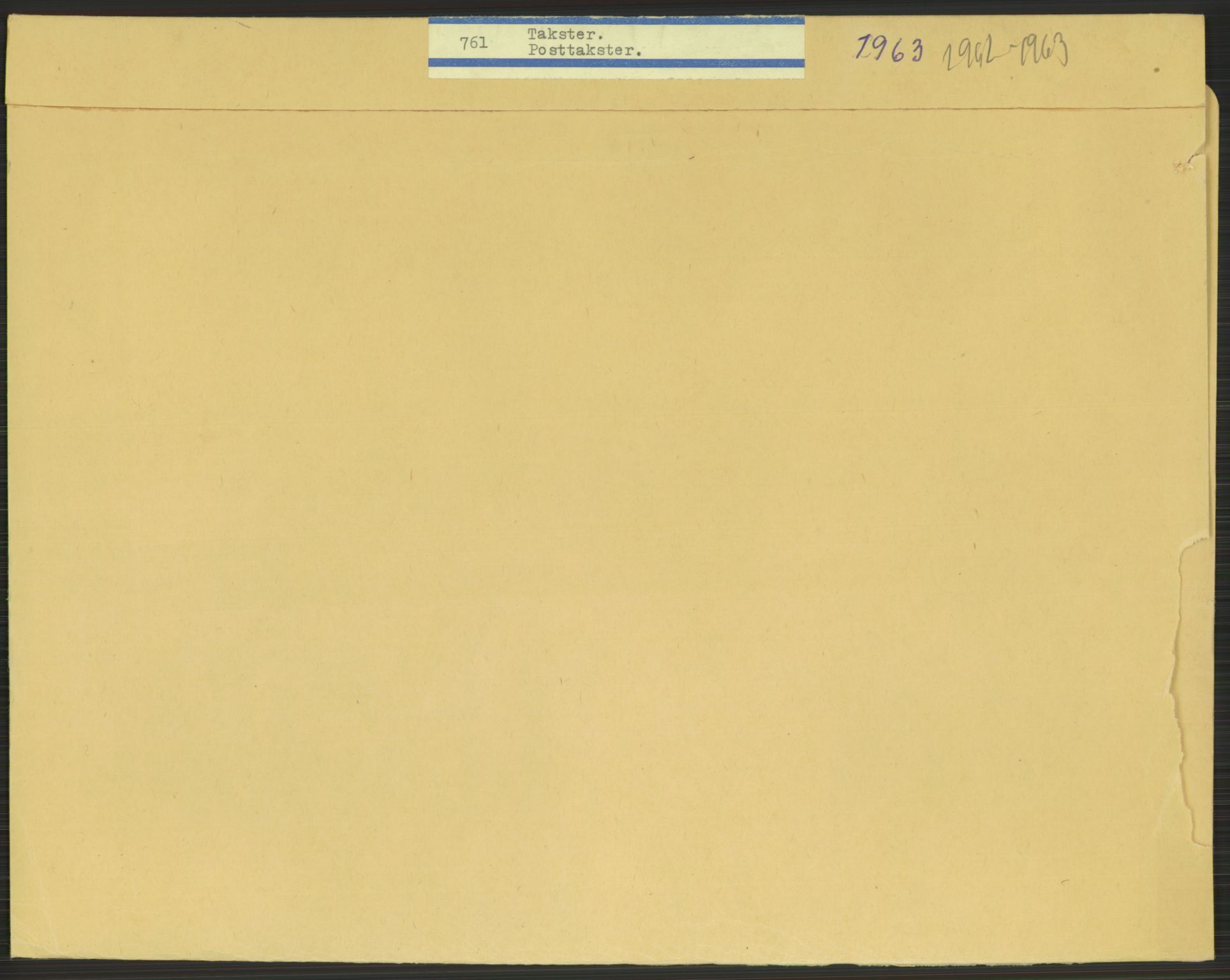 Samferdselsdepartementets sentralarkiv, RA/S-1713/01/D/Da/L0336/0005: Arkiv / Posttakster, 1963, p. 1