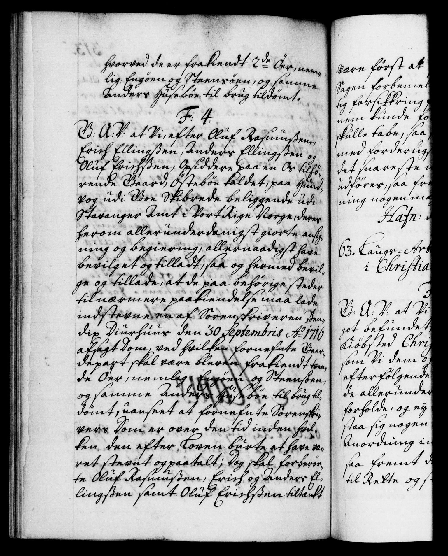 Danske Kanselli 1572-1799, AV/RA-EA-3023/F/Fc/Fca/Fcaa/L0022: Norske registre, 1716-1719, p. 313b