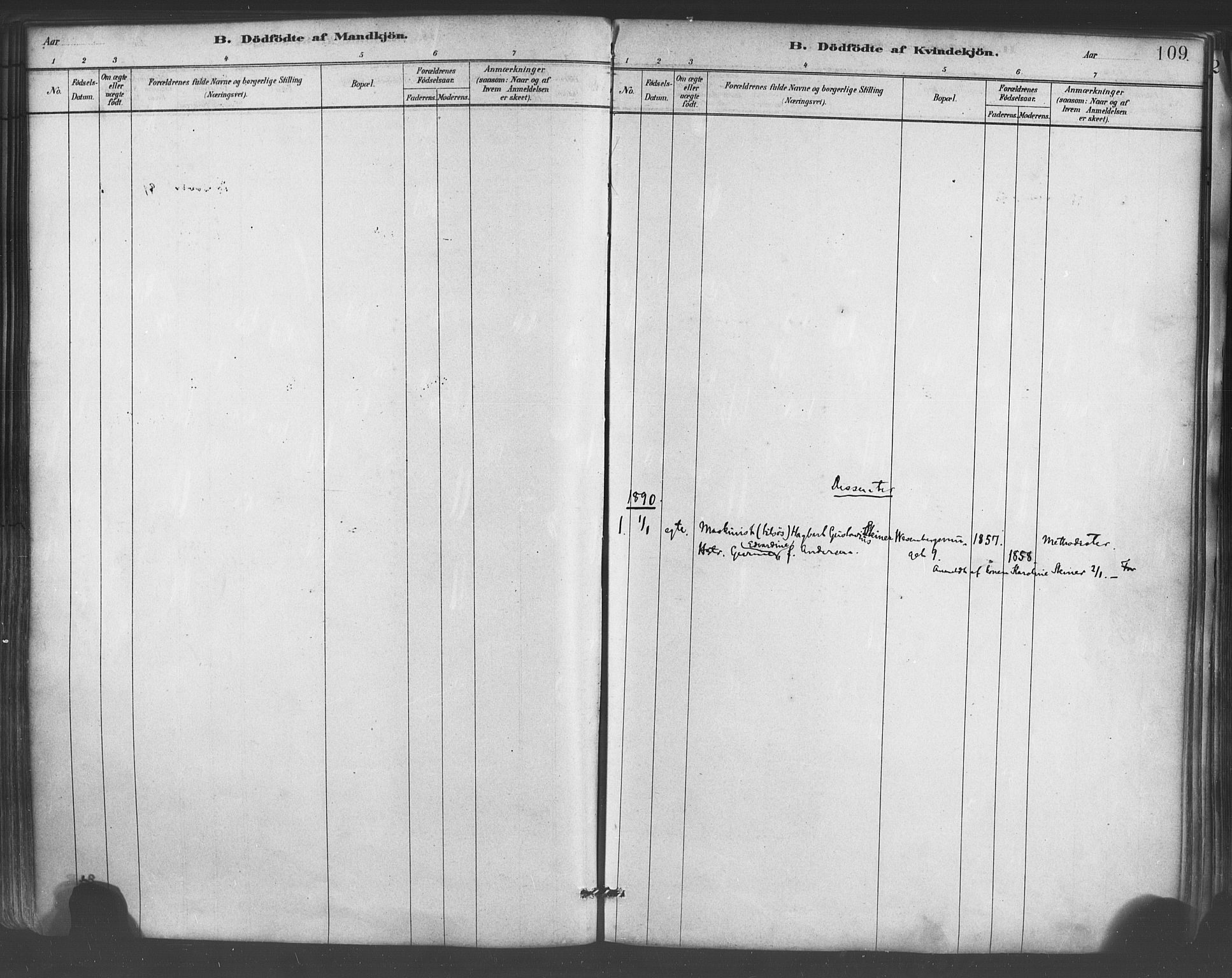 Mariakirken Sokneprestembete, SAB/A-76901/H/Haa/L0007: Parish register (official) no. A 7, 1878-1893, p. 109