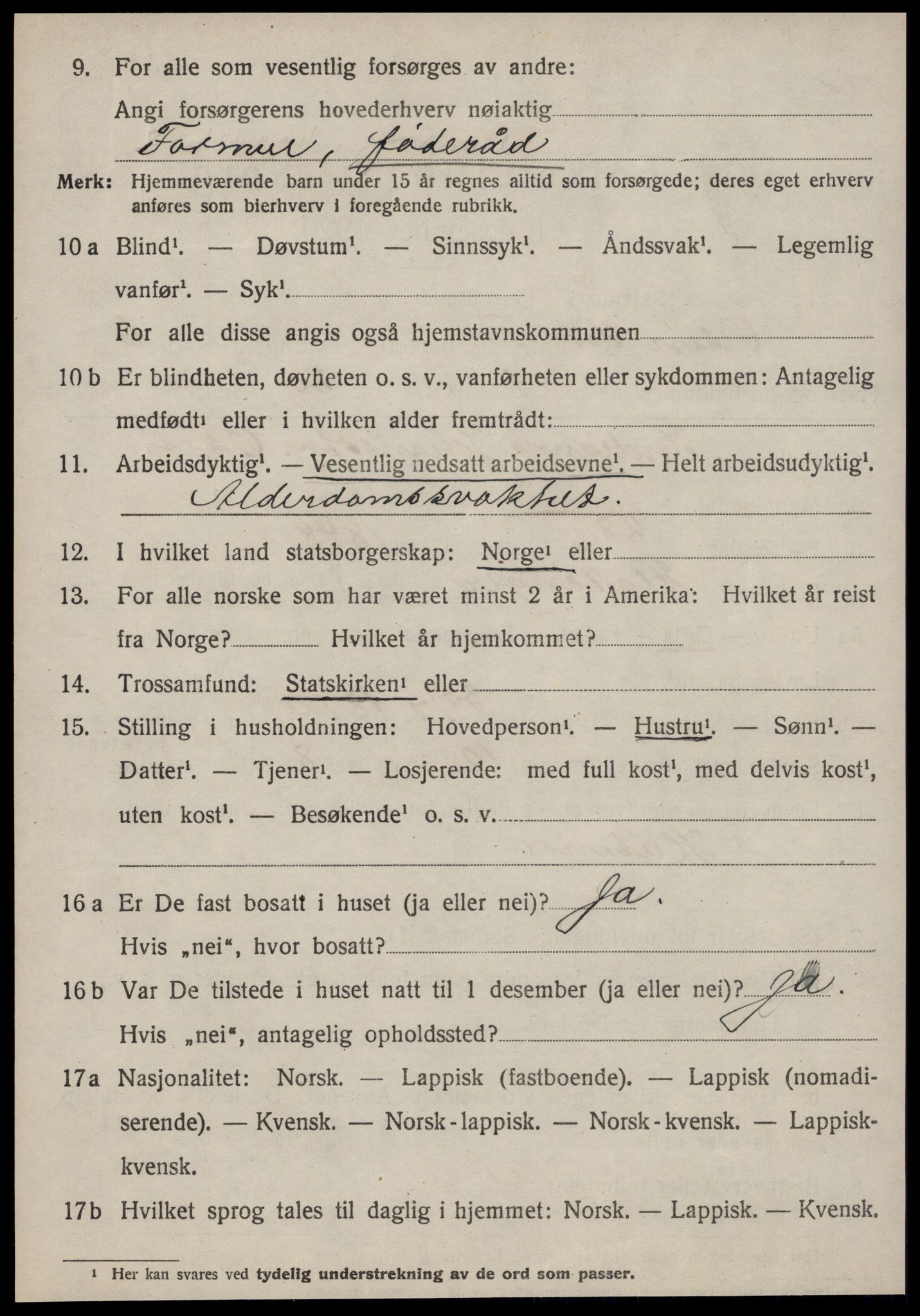 SAT, 1920 census for Osen, 1920, p. 2556