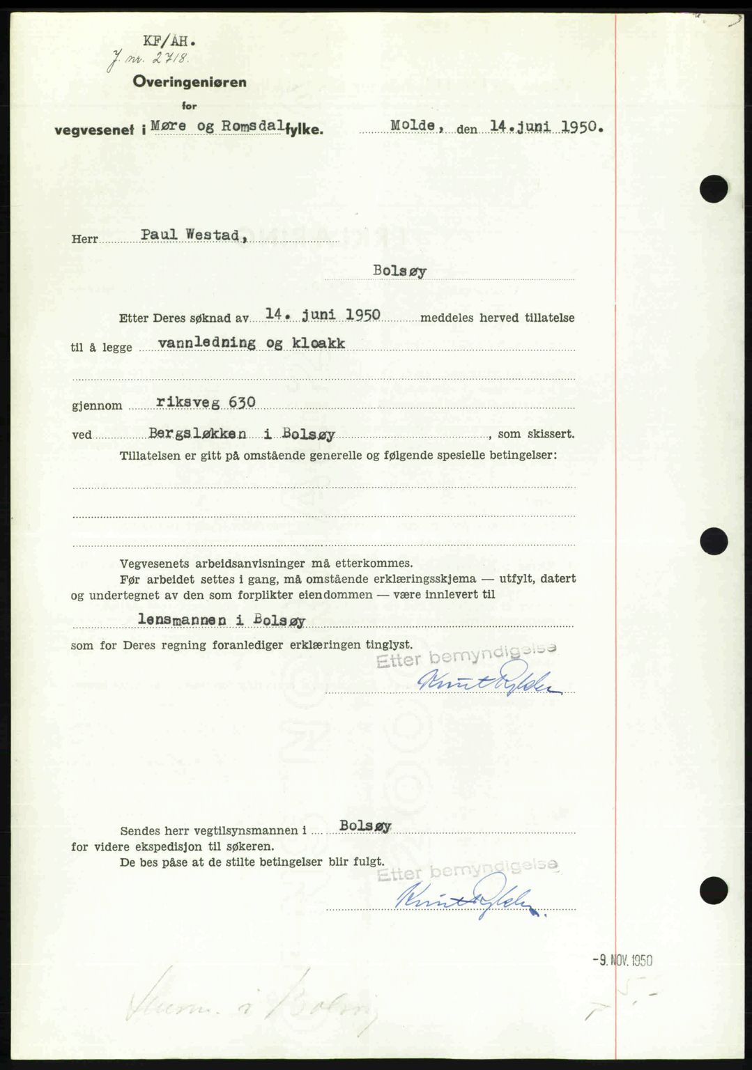 Romsdal sorenskriveri, AV/SAT-A-4149/1/2/2C: Mortgage book no. A34, 1950-1950, Diary no: : 3402/1950