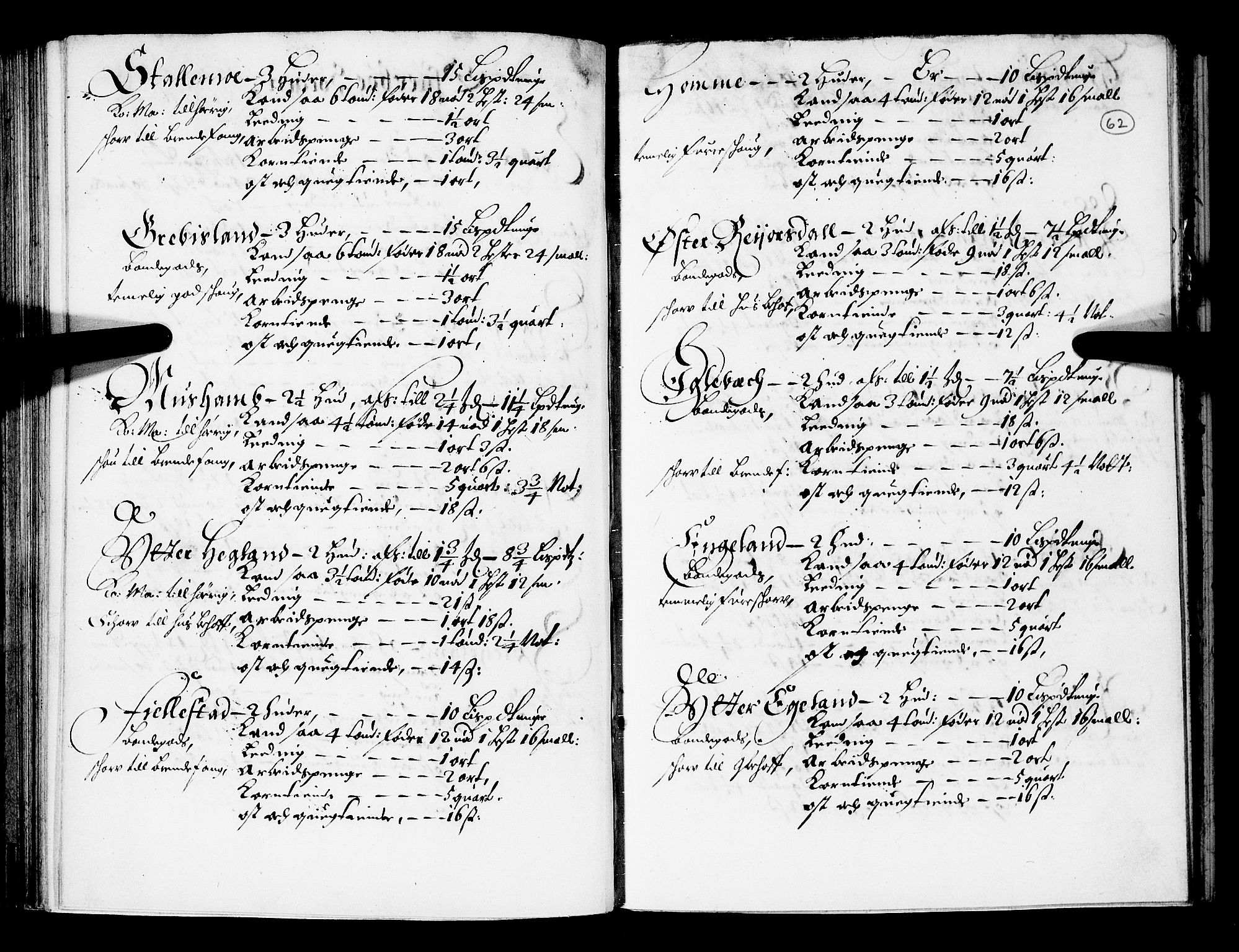 Rentekammeret inntil 1814, Realistisk ordnet avdeling, RA/EA-4070/N/Nb/Nba/L0030: Mandal amt, 1668, p. 61b-62a