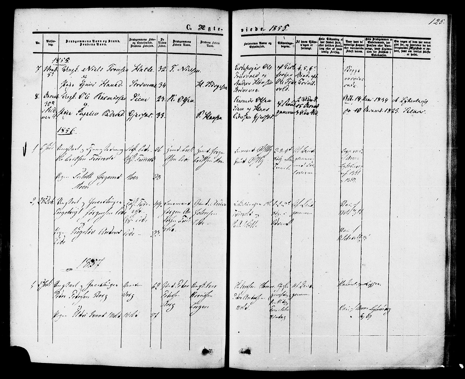 Ministerialprotokoller, klokkerbøker og fødselsregistre - Møre og Romsdal, AV/SAT-A-1454/542/L0552: Parish register (official) no. 542A02, 1854-1884, p. 125