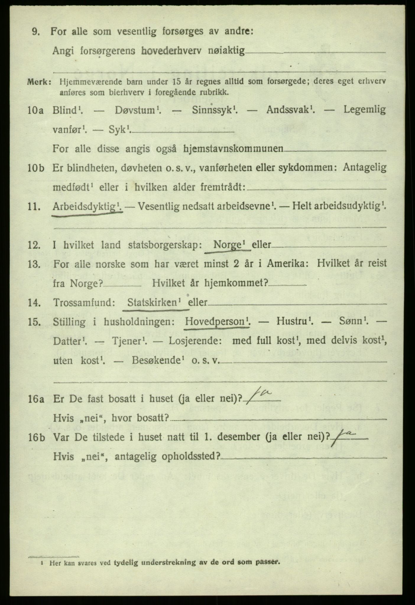 SAB, 1920 census for Haus, 1920, p. 12603