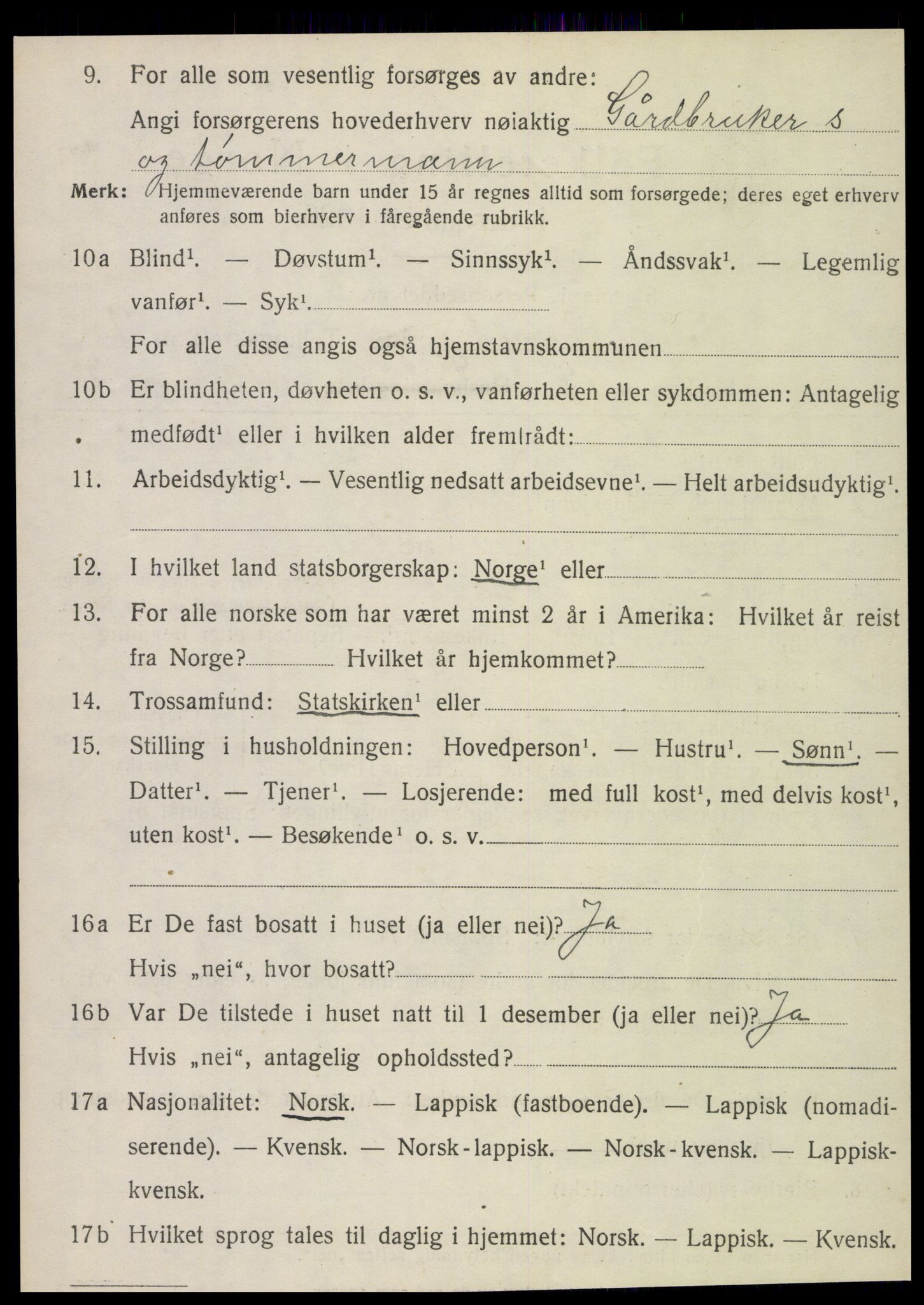 SAT, 1920 census for Vefsn, 1920, p. 6880