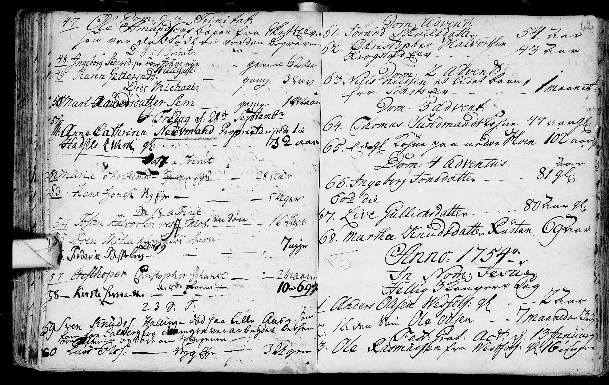 Eiker kirkebøker, AV/SAKO-A-4/F/Fa/L0007: Parish register (official) no. I 7 /1, 1733-1808, p. 62