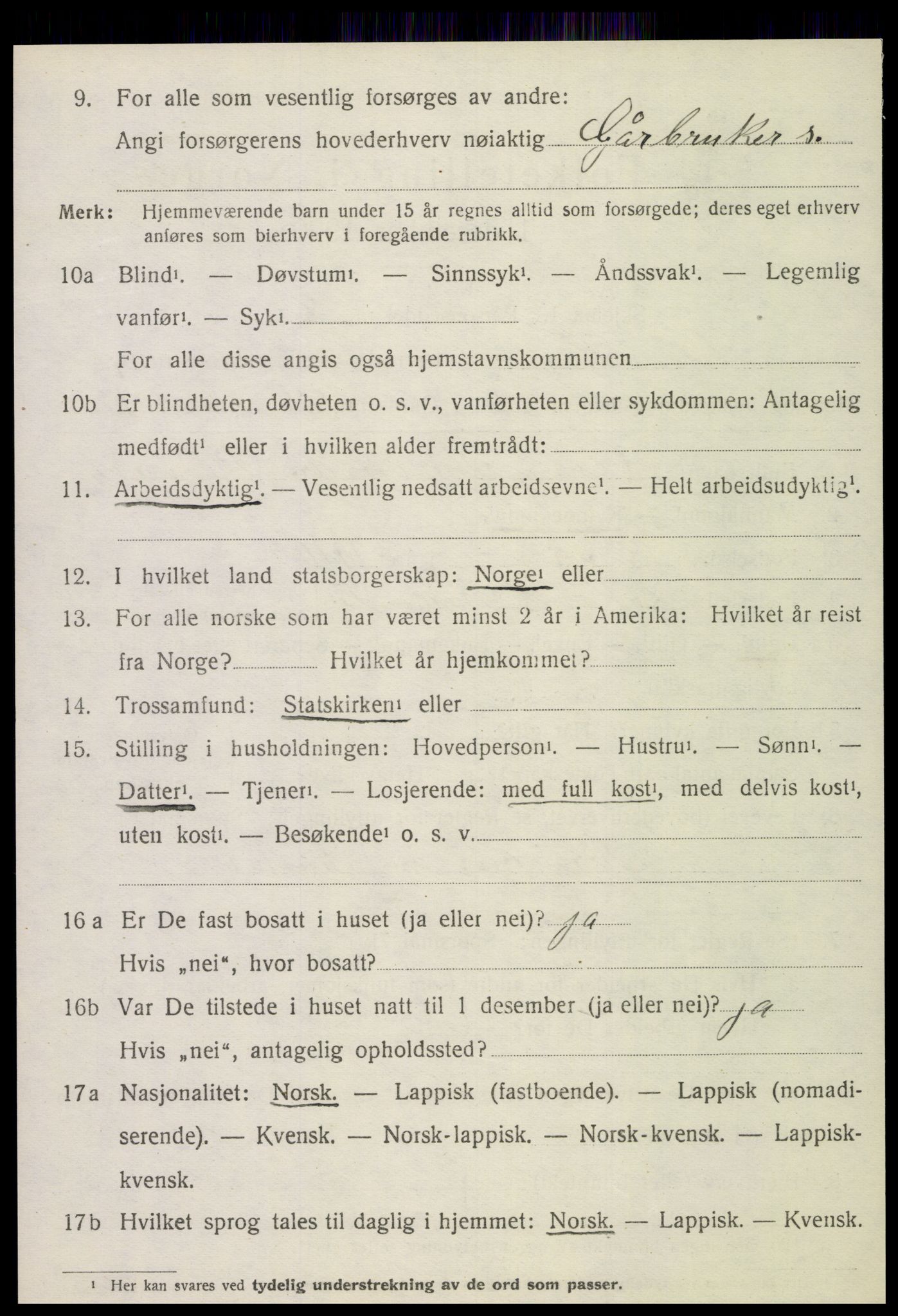 SAT, 1920 census for Leksvik, 1920, p. 6883