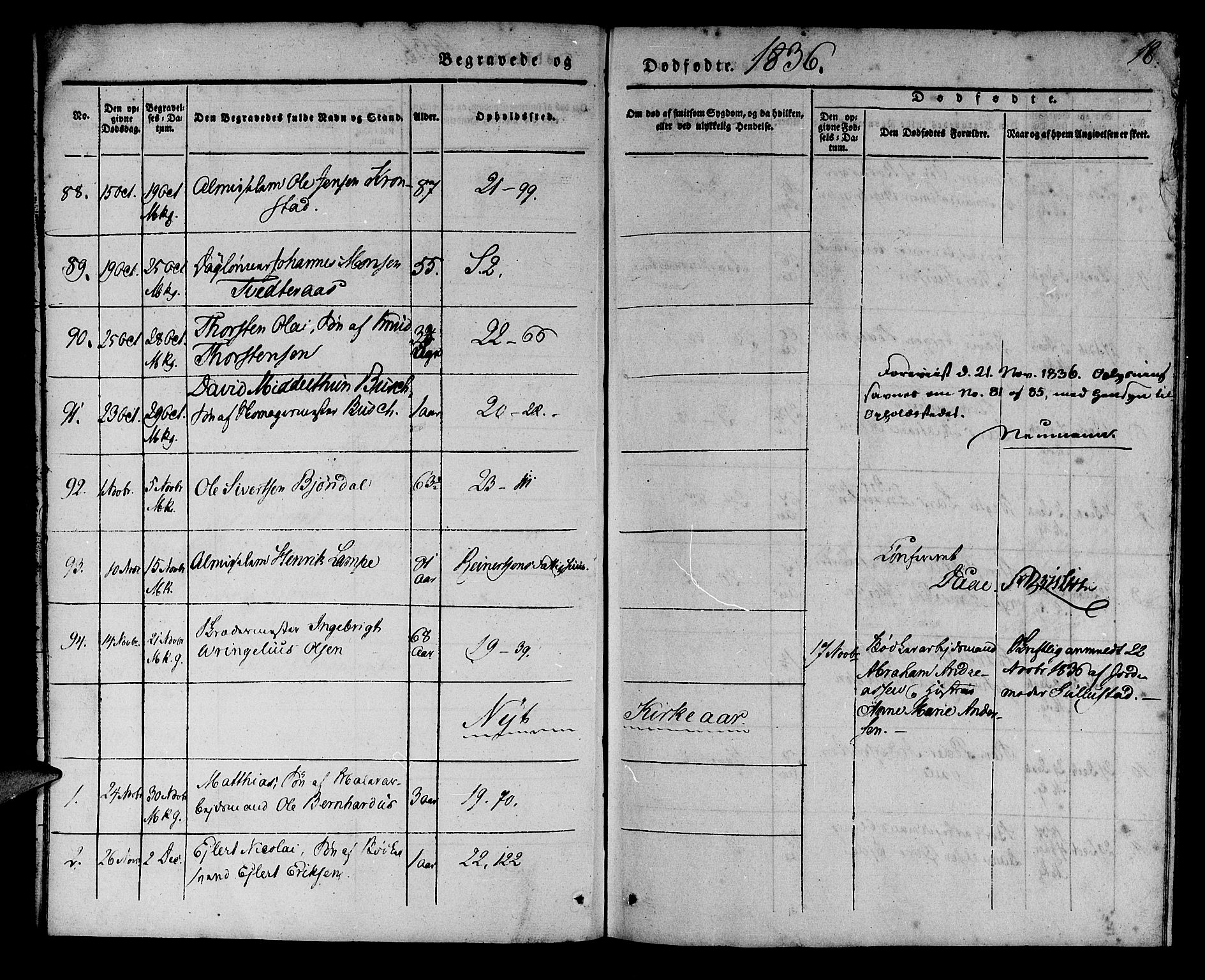 Korskirken sokneprestembete, SAB/A-76101/H/Haa/L0043: Parish register (official) no. E 1, 1834-1848, p. 18