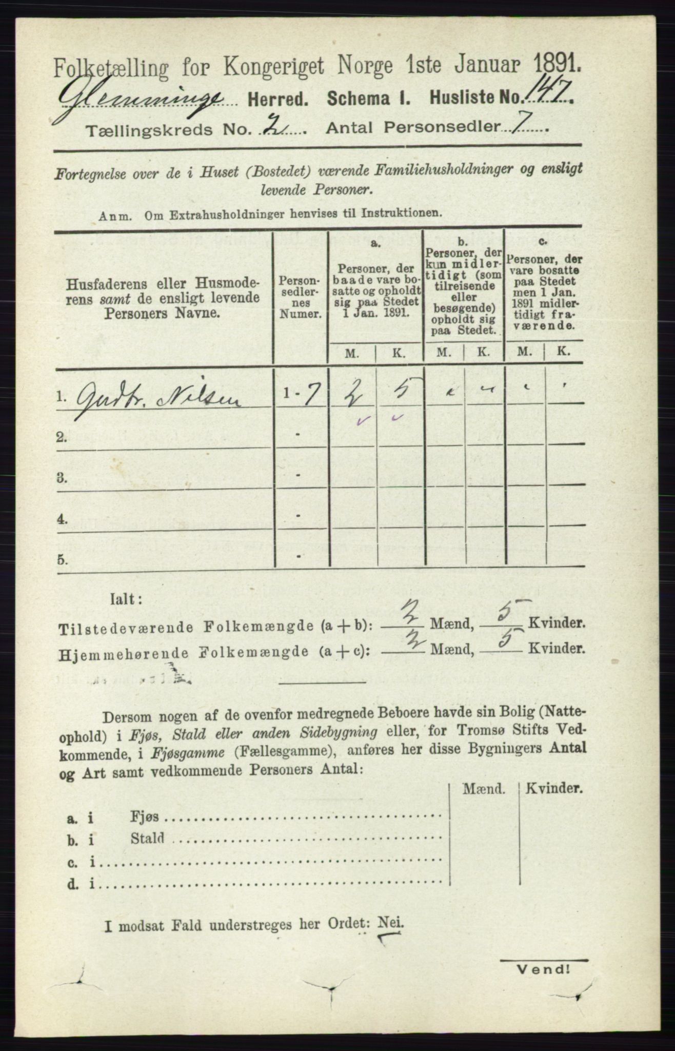 RA, 1891 census for 0132 Glemmen, 1891, p. 564