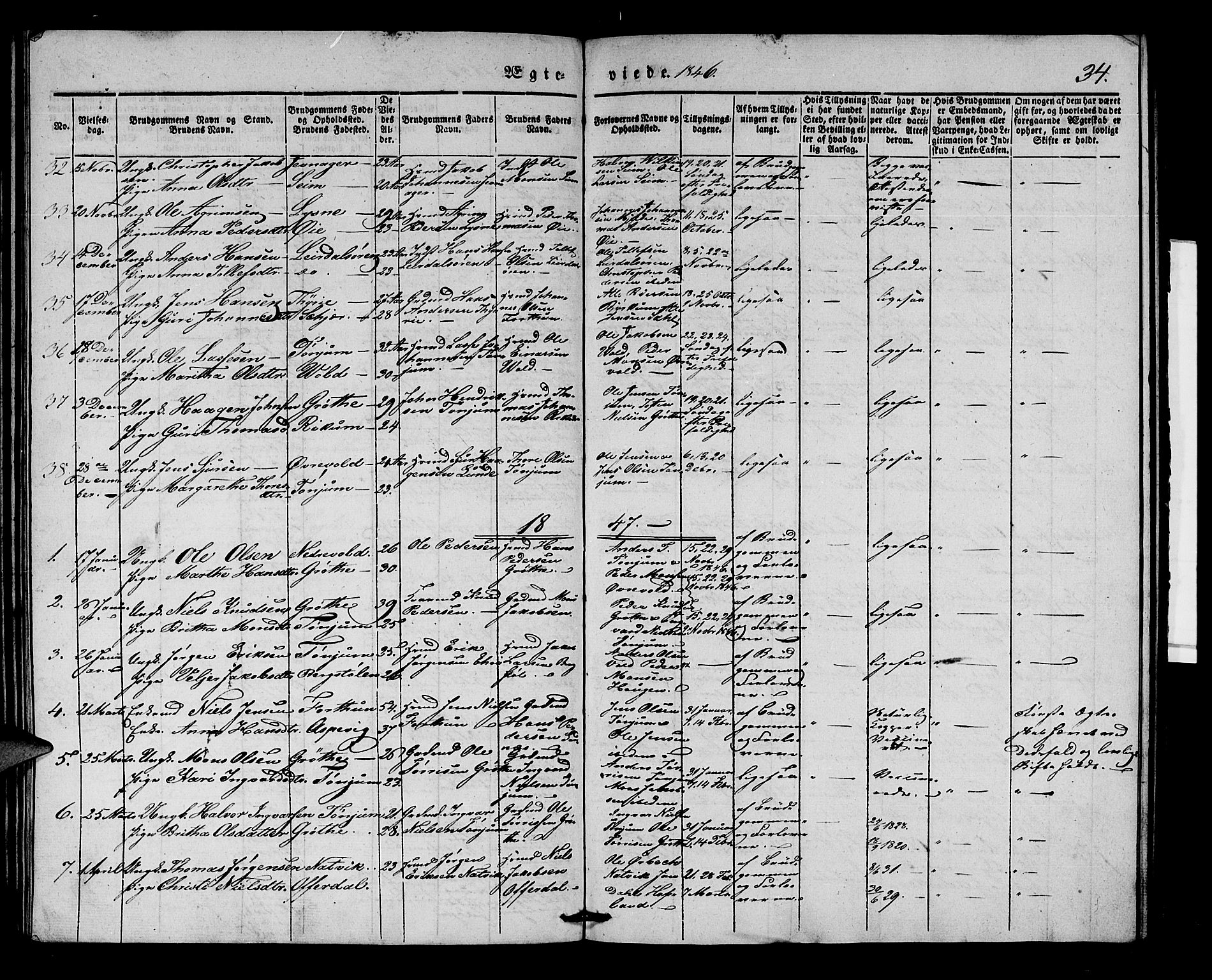 Lærdal sokneprestembete, SAB/A-81201: Parish register (official) no. A 8, 1834-1853, p. 34