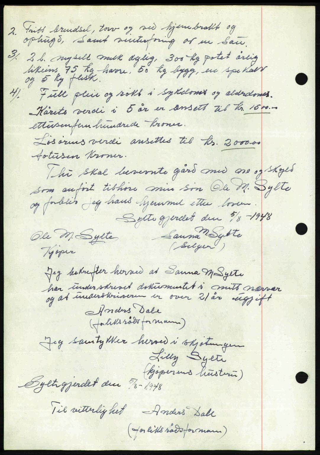 Romsdal sorenskriveri, AV/SAT-A-4149/1/2/2C: Mortgage book no. A27, 1948-1948, Diary no: : 2249/1948