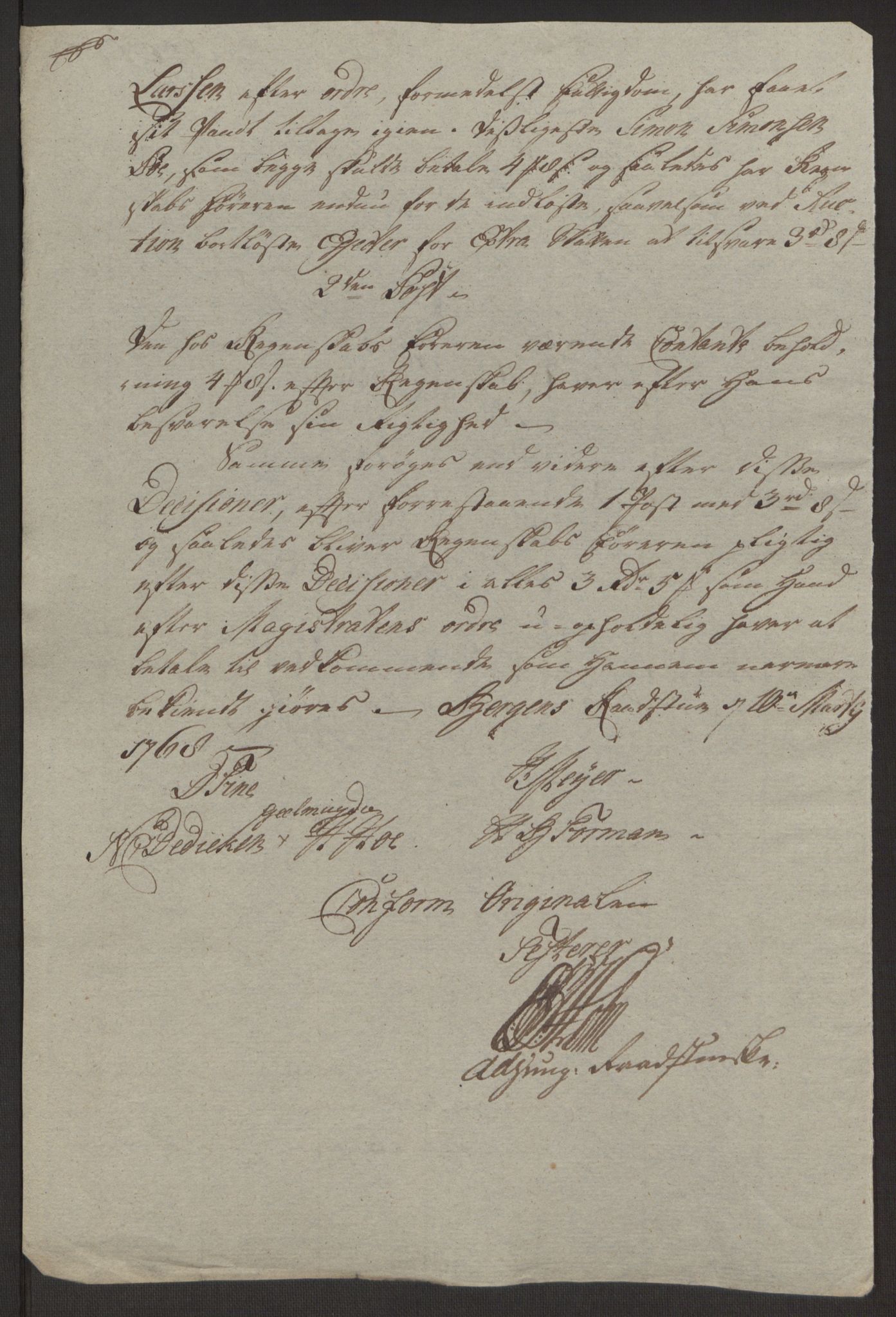 Rentekammeret inntil 1814, Reviderte regnskaper, Byregnskaper, AV/RA-EA-4066/R/Rp/L0367/0001: [P21] Kontribusjonsregnskap / Ekstraskatt, 1764, p. 107