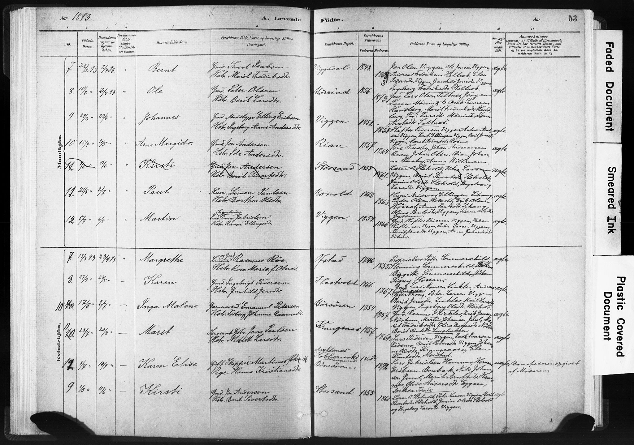 Ministerialprotokoller, klokkerbøker og fødselsregistre - Sør-Trøndelag, AV/SAT-A-1456/665/L0773: Parish register (official) no. 665A08, 1879-1905, p. 53