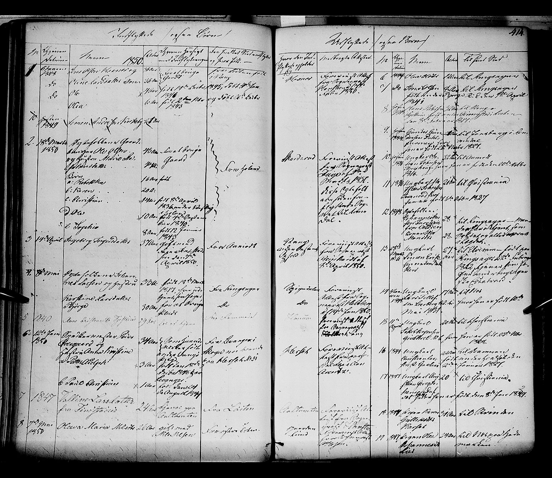 Vang prestekontor, Hedmark, SAH/PREST-008/H/Ha/Haa/L0010: Parish register (official) no. 10, 1841-1855, p. 414