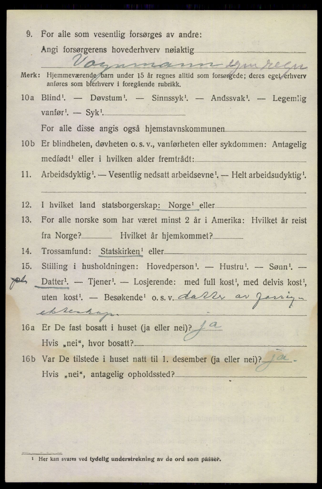 SAKO, 1920 census for Bamble, 1920, p. 5104