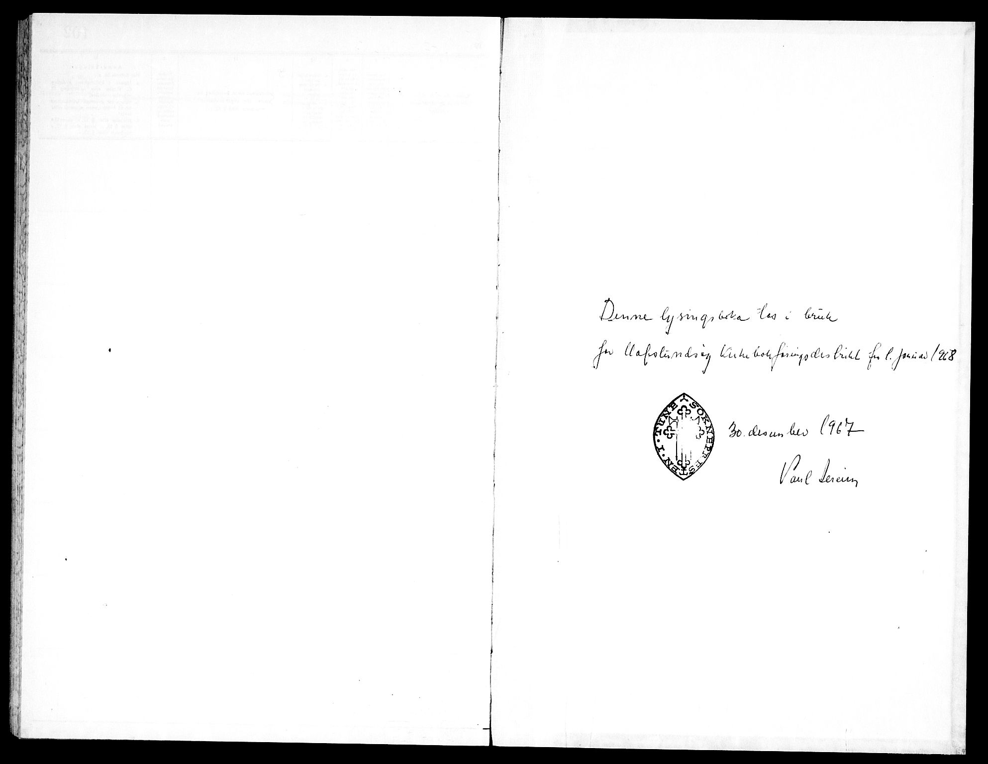 Tune prestekontor Kirkebøker, AV/SAO-A-2007/H/Ha/L0004: Banns register no. I 4, 1968-1969