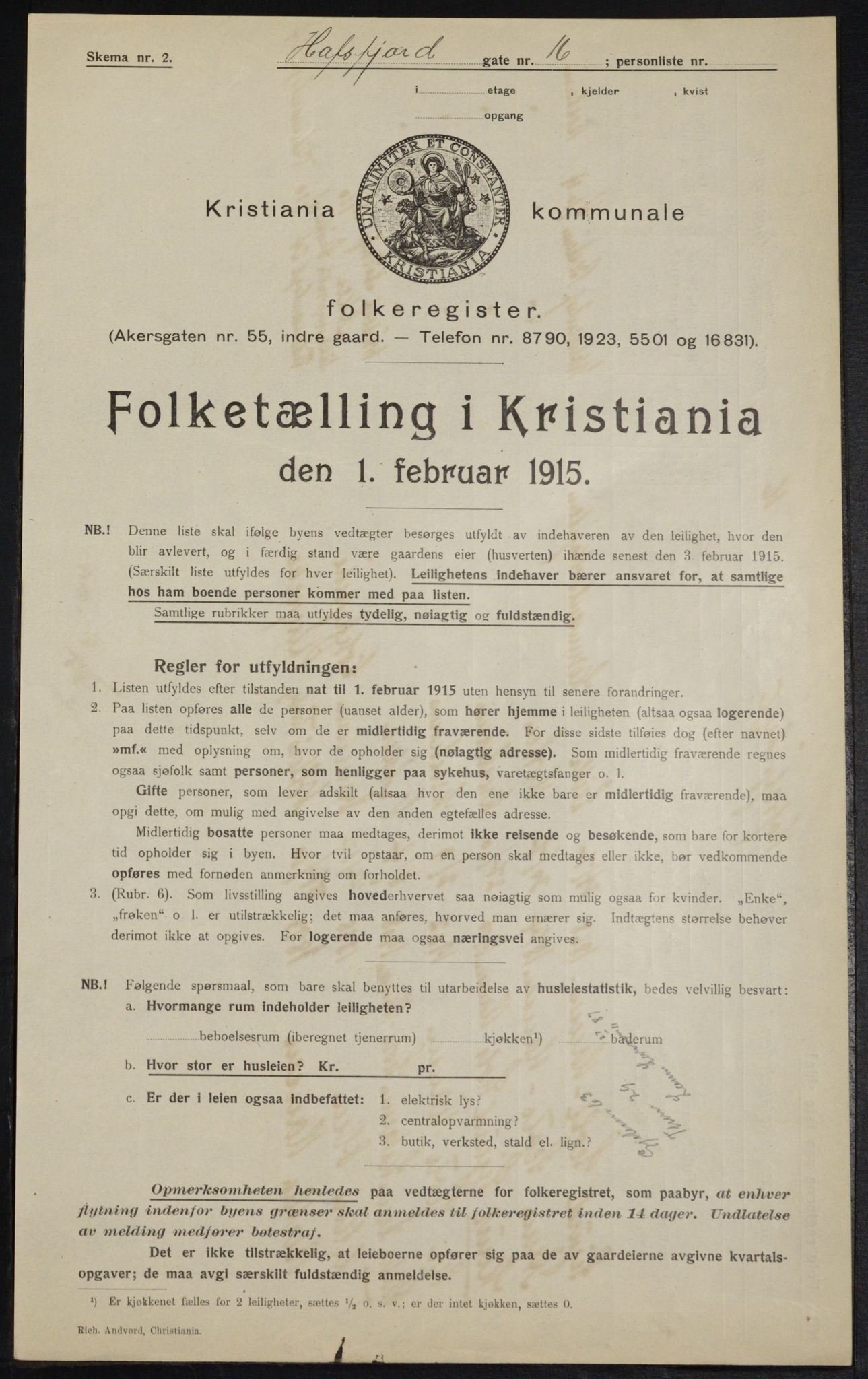 OBA, Municipal Census 1915 for Kristiania, 1915, p. 32934
