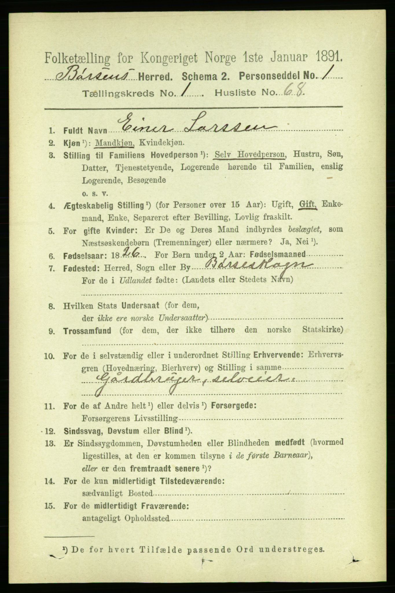 RA, 1891 census for 1658 Børsa, 1891, p. 440