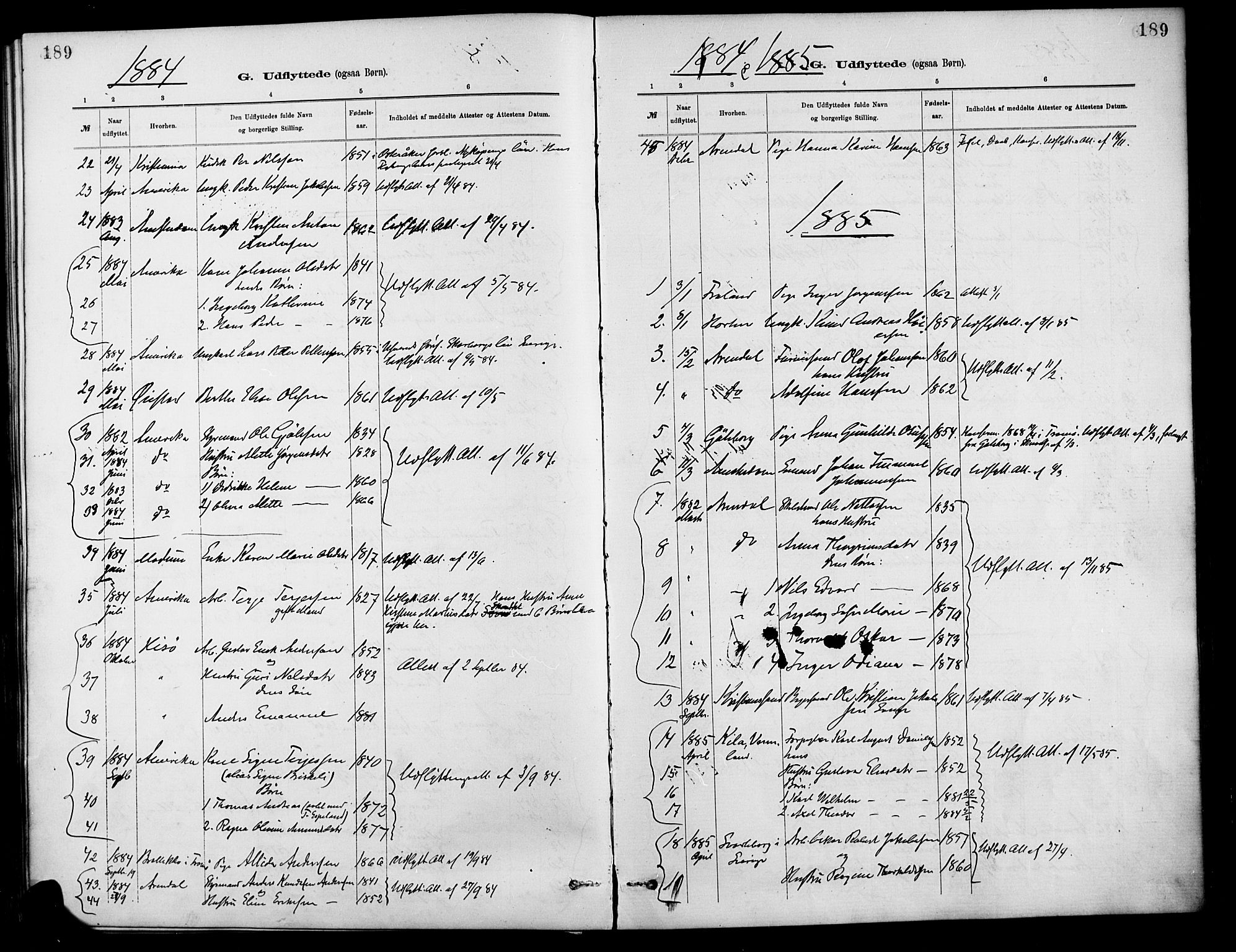 Barbu sokneprestkontor, AV/SAK-1111-0003/F/Fa/L0003: Parish register (official) no. A 3, 1883-1898, p. 189