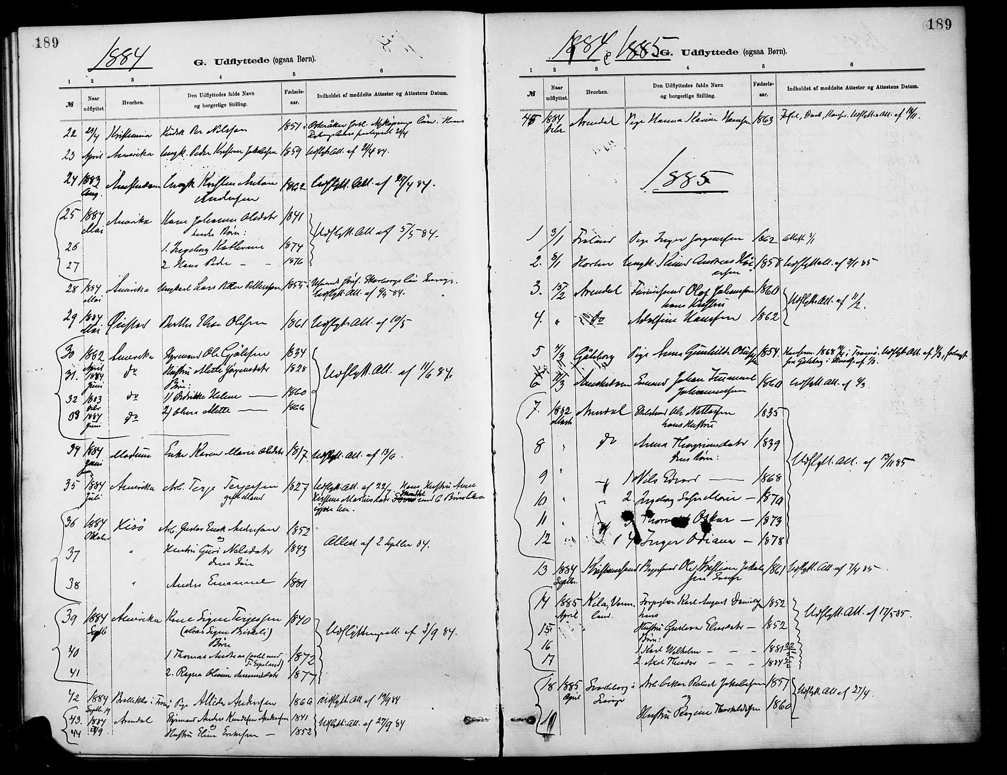 Barbu sokneprestkontor, SAK/1111-0003/F/Fa/L0003: Parish register (official) no. A 3, 1883-1898, p. 189