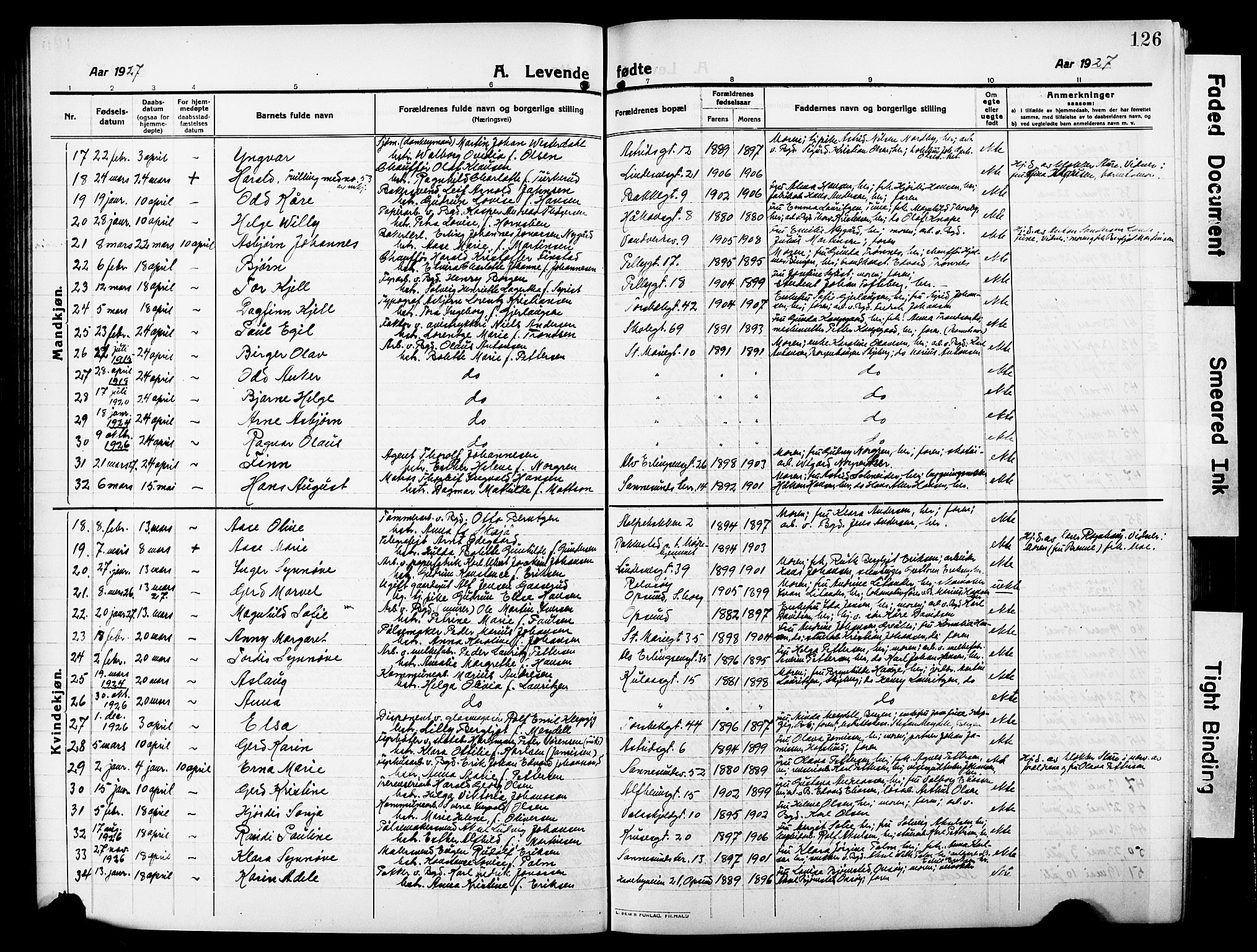 Sarpsborg prestekontor Kirkebøker, AV/SAO-A-2006/G/Ga/L0002: Parish register (copy) no. 2, 1912-1931, p. 126