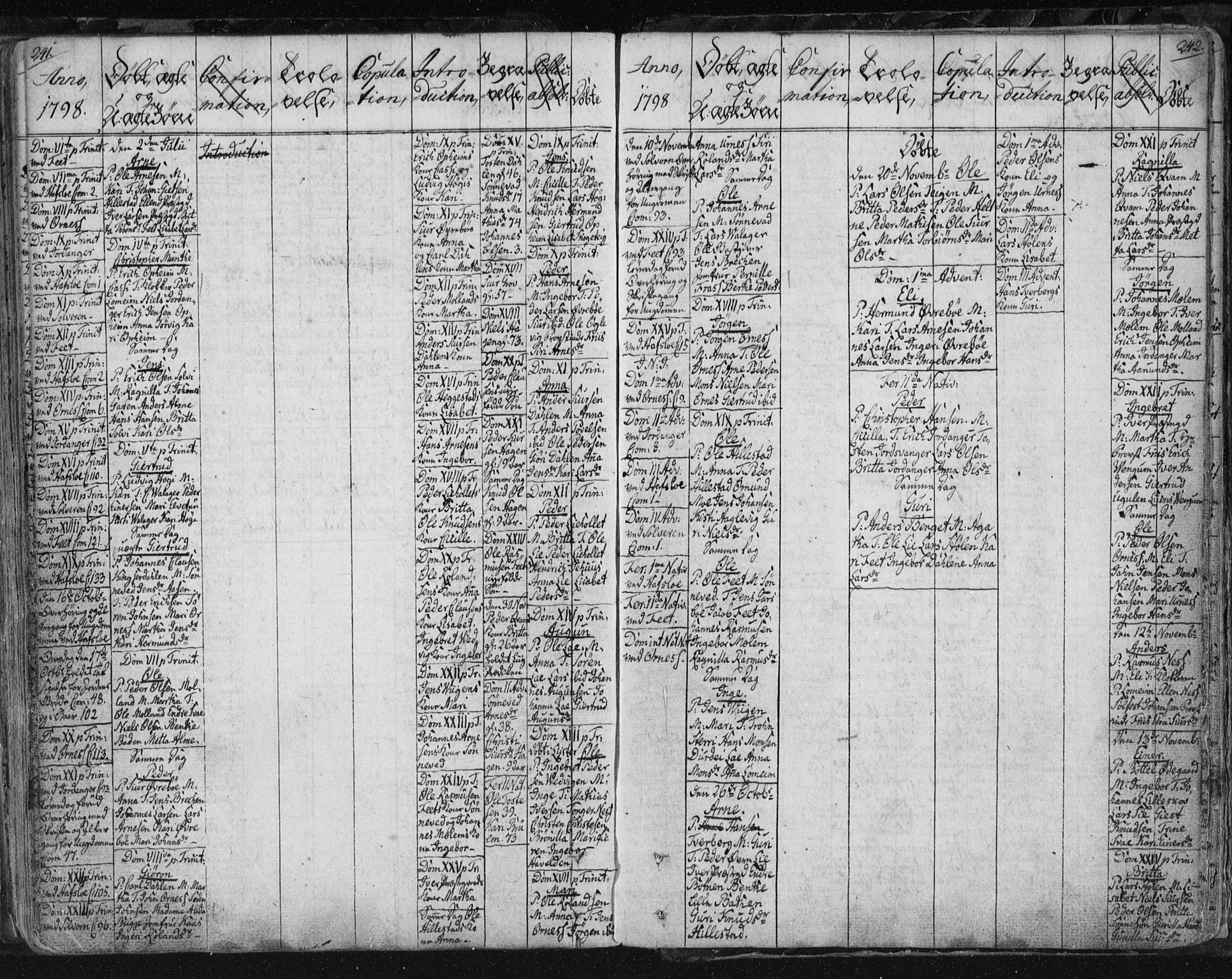 Hafslo sokneprestembete, AV/SAB-A-80301/H/Haa/Haaa/L0002: Parish register (official) no. A 2, 1755-1806, p. 241-242