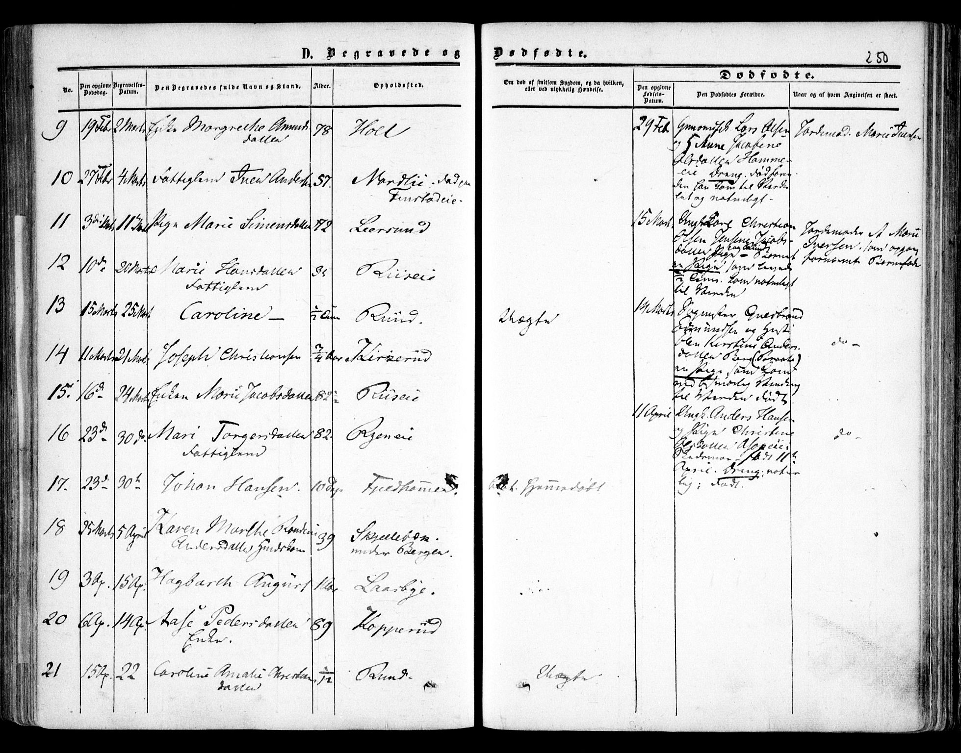 Skedsmo prestekontor Kirkebøker, SAO/A-10033a/F/Fa/L0010: Parish register (official) no. I 10, 1854-1865, p. 250