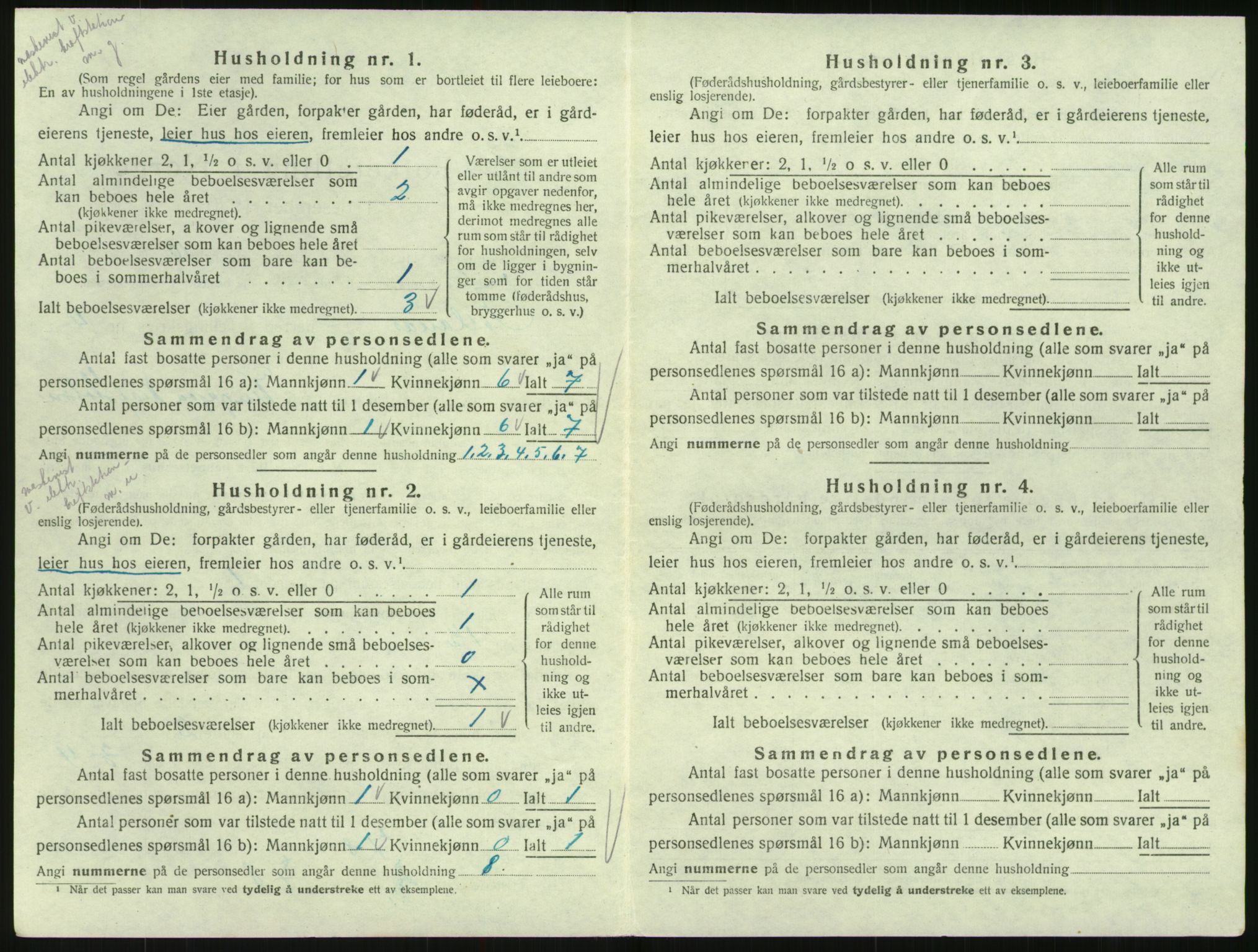 SAK, 1920 census for Iveland, 1920, p. 212