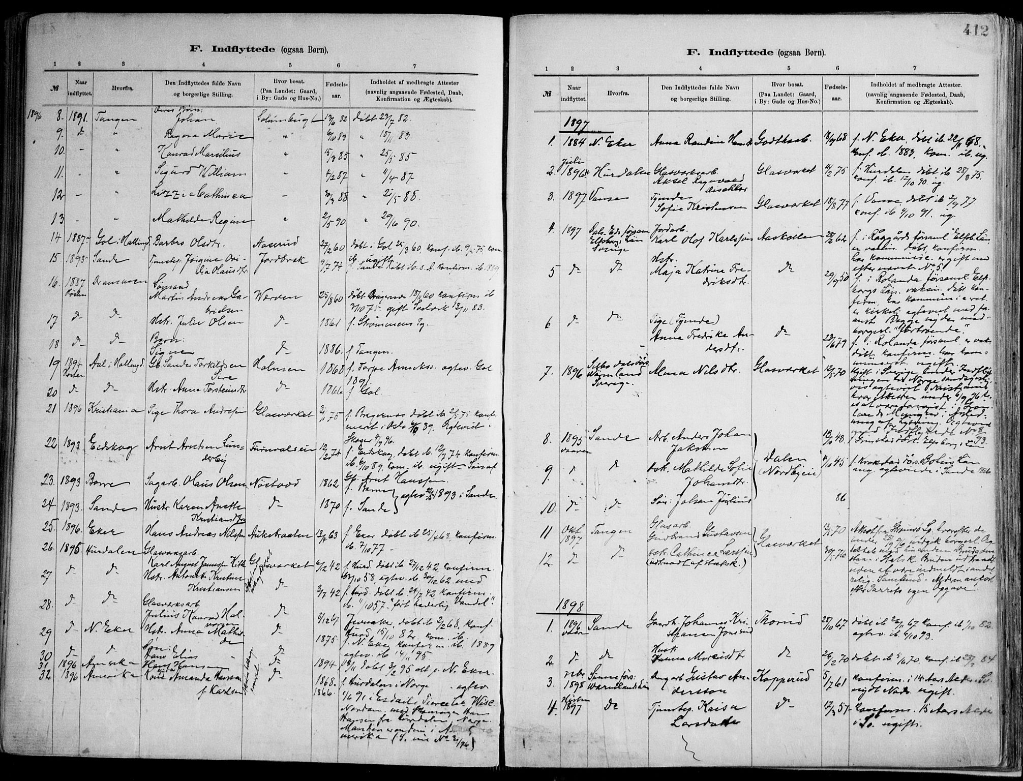 Skoger kirkebøker, SAKO/A-59/F/Fa/L0006: Parish register (official) no. I 6, 1885-1910, p. 412