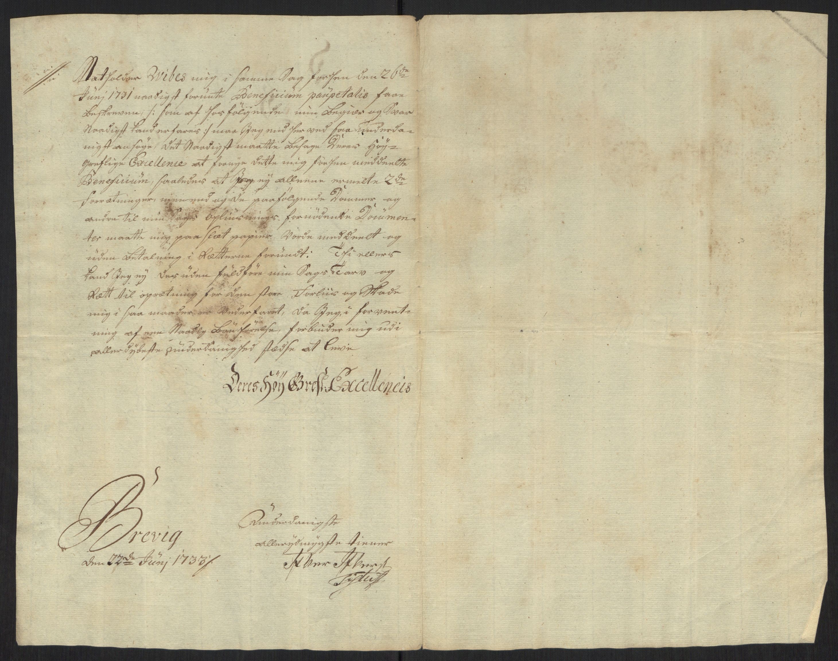 Stattholderembetet 1572-1771, AV/RA-EA-2870/Ef/L0107: Brev fra embetsmenn og andre, 1733-1734, p. 82