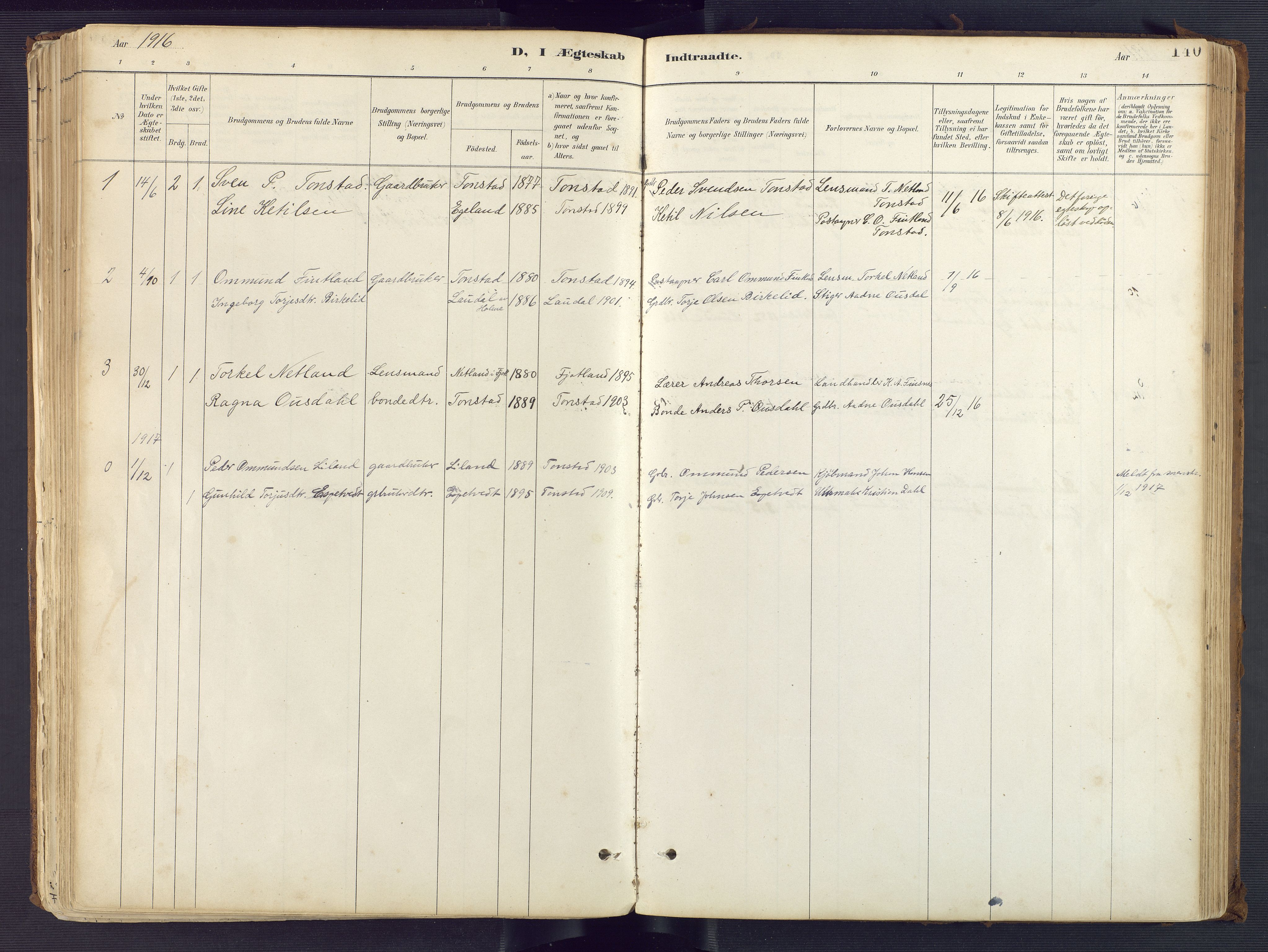 Sirdal sokneprestkontor, AV/SAK-1111-0036/F/Fa/Fab/L0004: Parish register (official) no. A 4, 1887-1919, p. 140