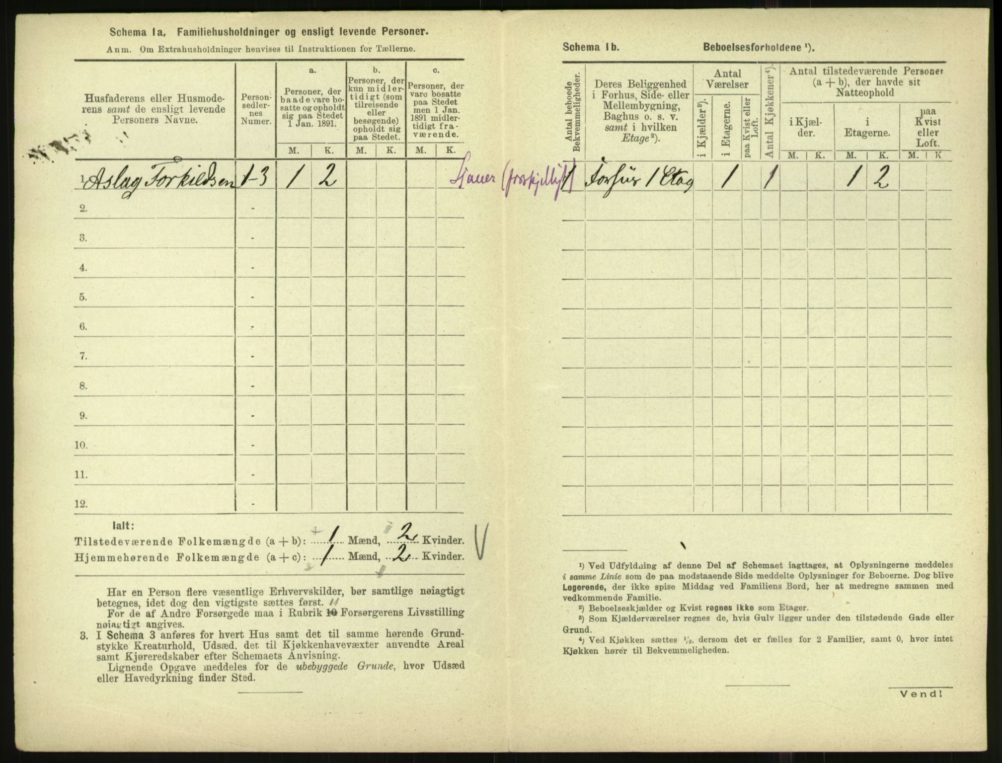 RA, 1891 census for 1001 Kristiansand, 1891, p. 1797