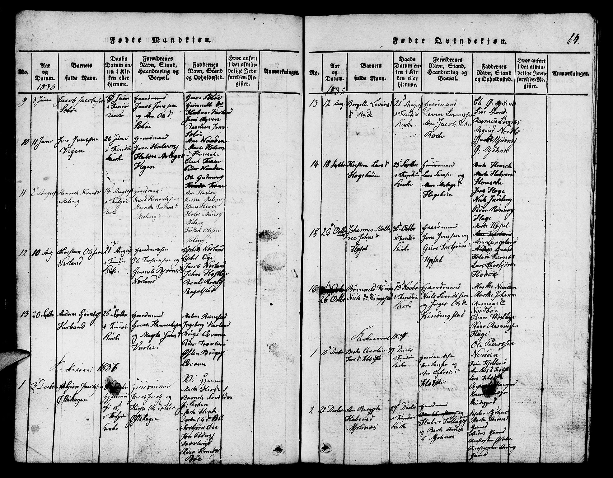 Finnøy sokneprestkontor, SAST/A-101825/H/Ha/Hab/L0001: Parish register (copy) no. B 1, 1816-1856, p. 64