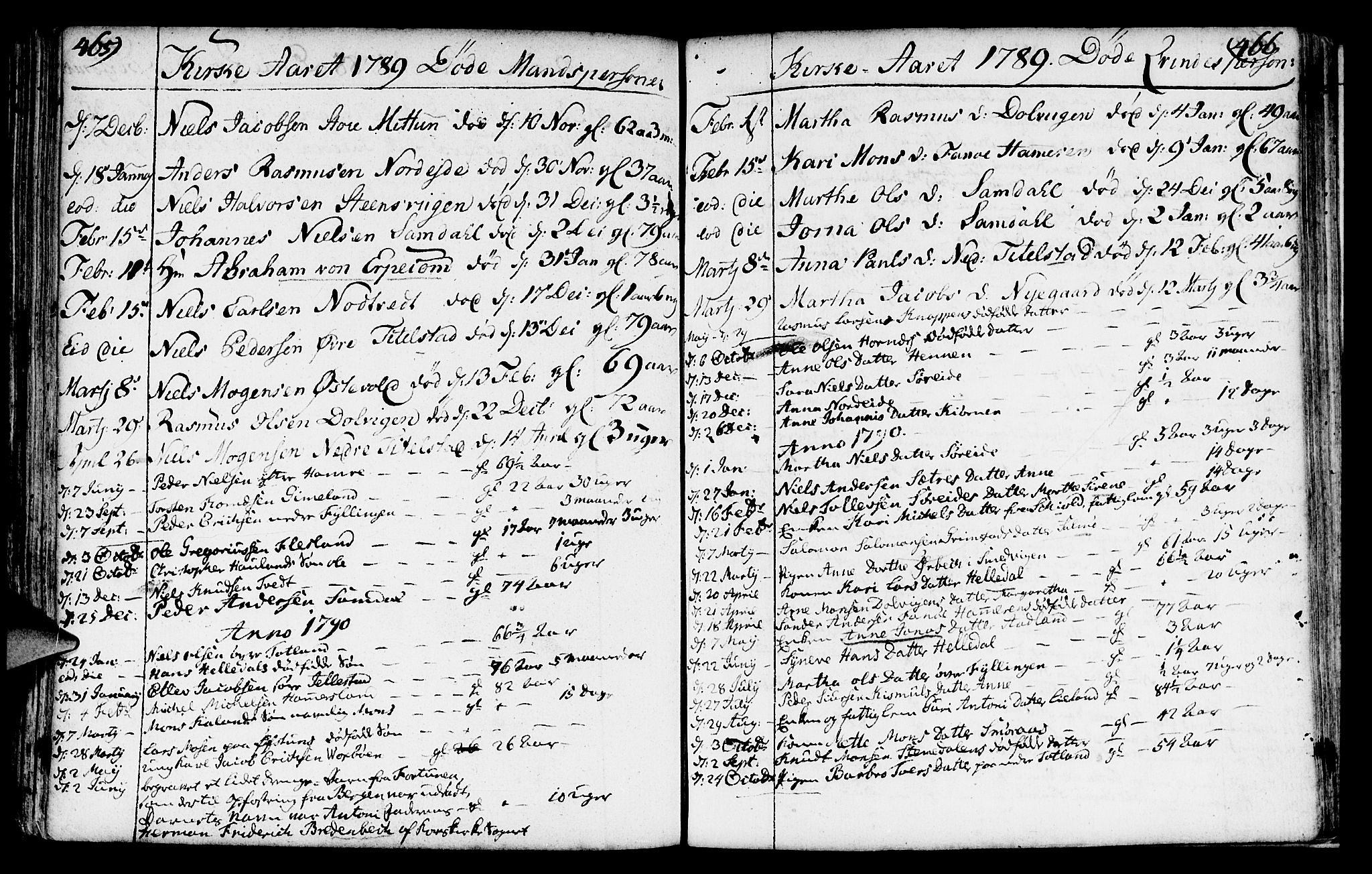 Fana Sokneprestembete, SAB/A-75101/H/Haa/Haaa/L0005: Parish register (official) no. A 5, 1773-1799, p. 465-466