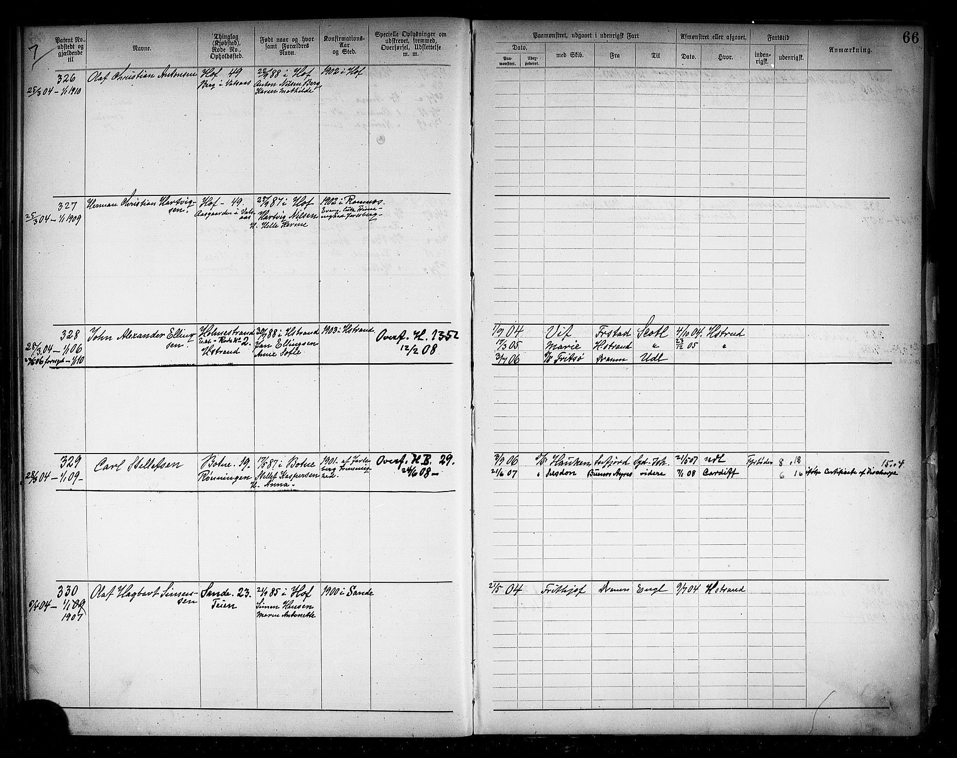 Holmestrand innrulleringskontor, SAKO/A-1151/F/Fb/L0004: Annotasjonsrulle, 1894-1911, p. 69