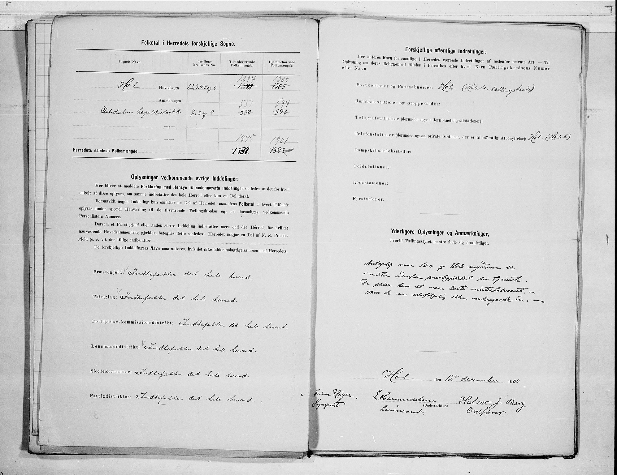 RA, 1900 census for Hol, 1900, p. 3