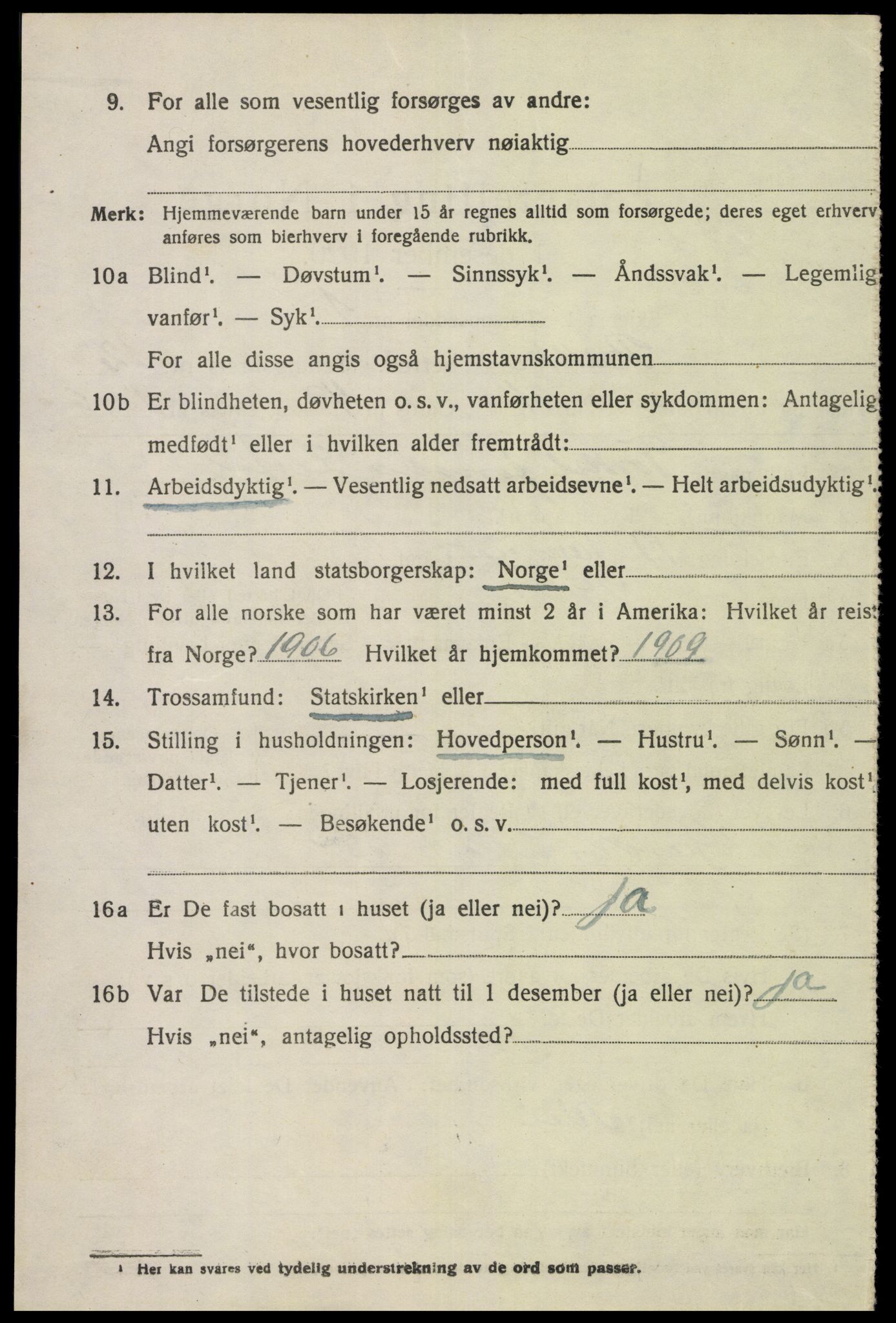 SAK, 1920 census for Bakke, 1920, p. 3119