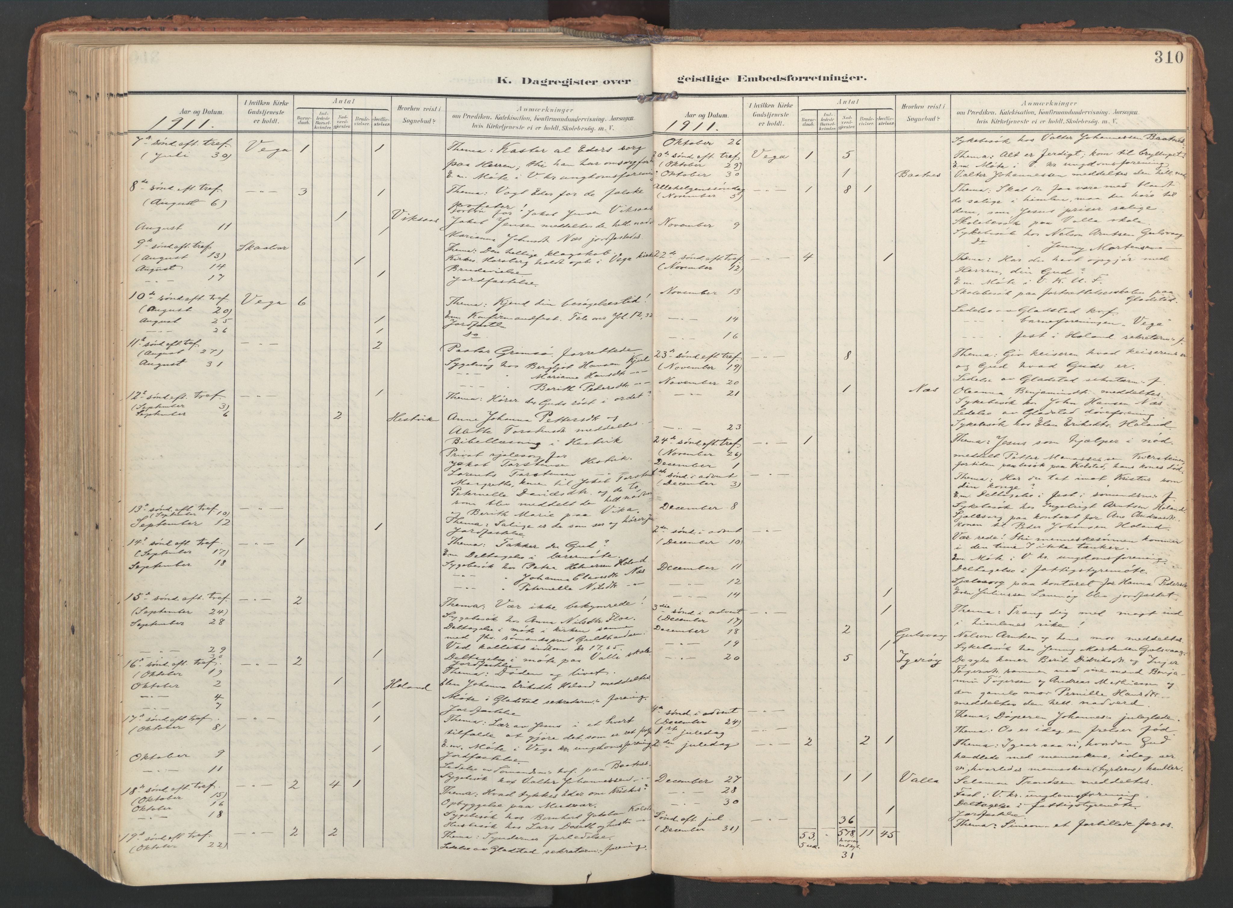 Ministerialprotokoller, klokkerbøker og fødselsregistre - Nordland, AV/SAT-A-1459/816/L0250: Parish register (official) no. 816A16, 1903-1923, p. 310