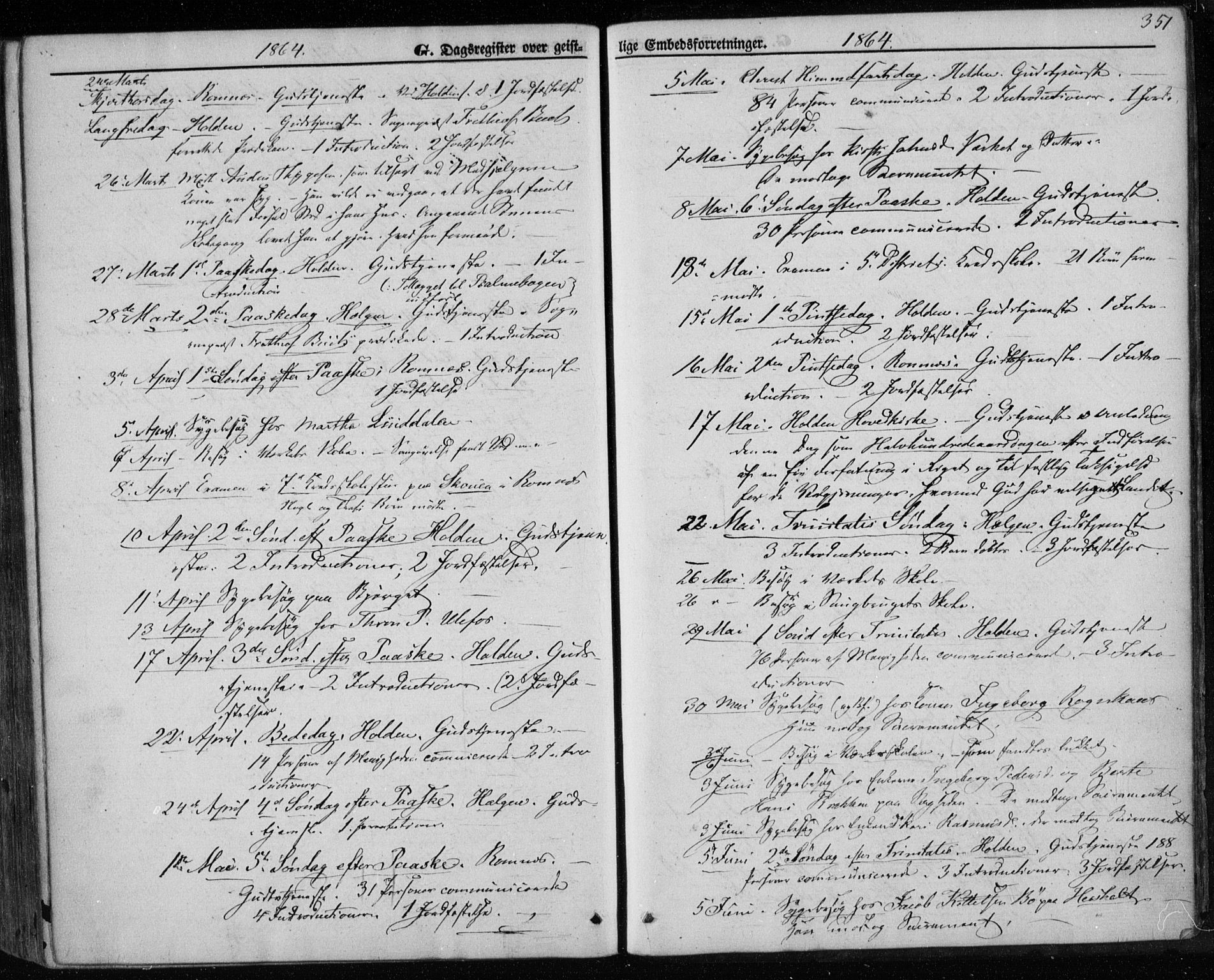Holla kirkebøker, SAKO/A-272/F/Fa/L0006: Parish register (official) no. 6, 1861-1869, p. 351