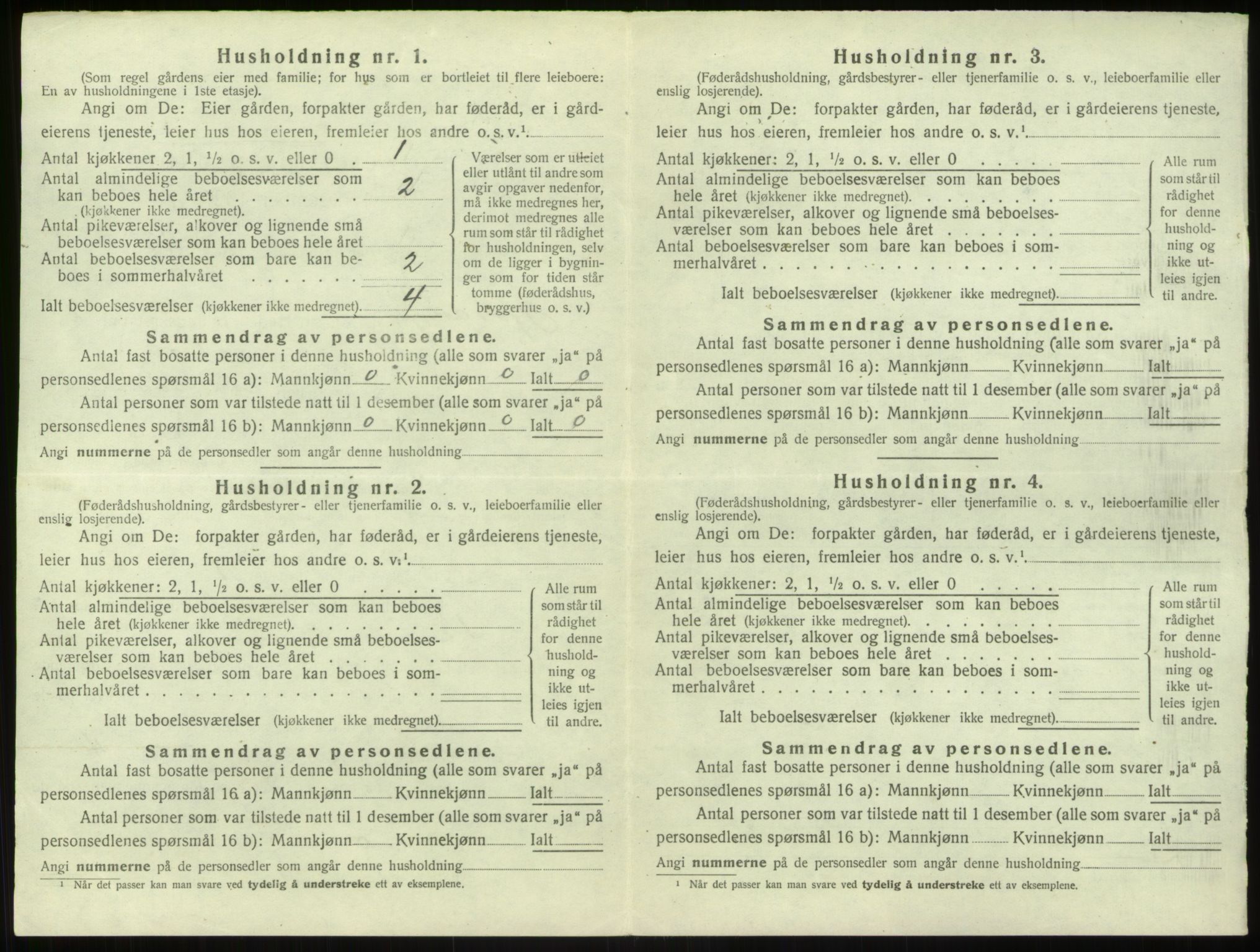 SAB, 1920 census for Hosanger, 1920, p. 141